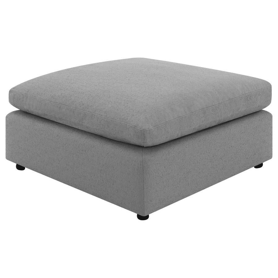 Raleigh - Boucle Upholstered Ottoman - Gray - Image 4