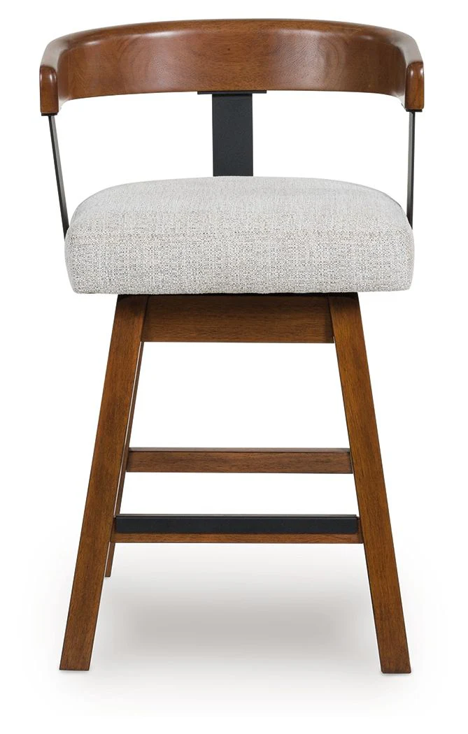 Ralene - Upholstered Swivel Barstool (Set of 2) - Medium Brown - Image 6