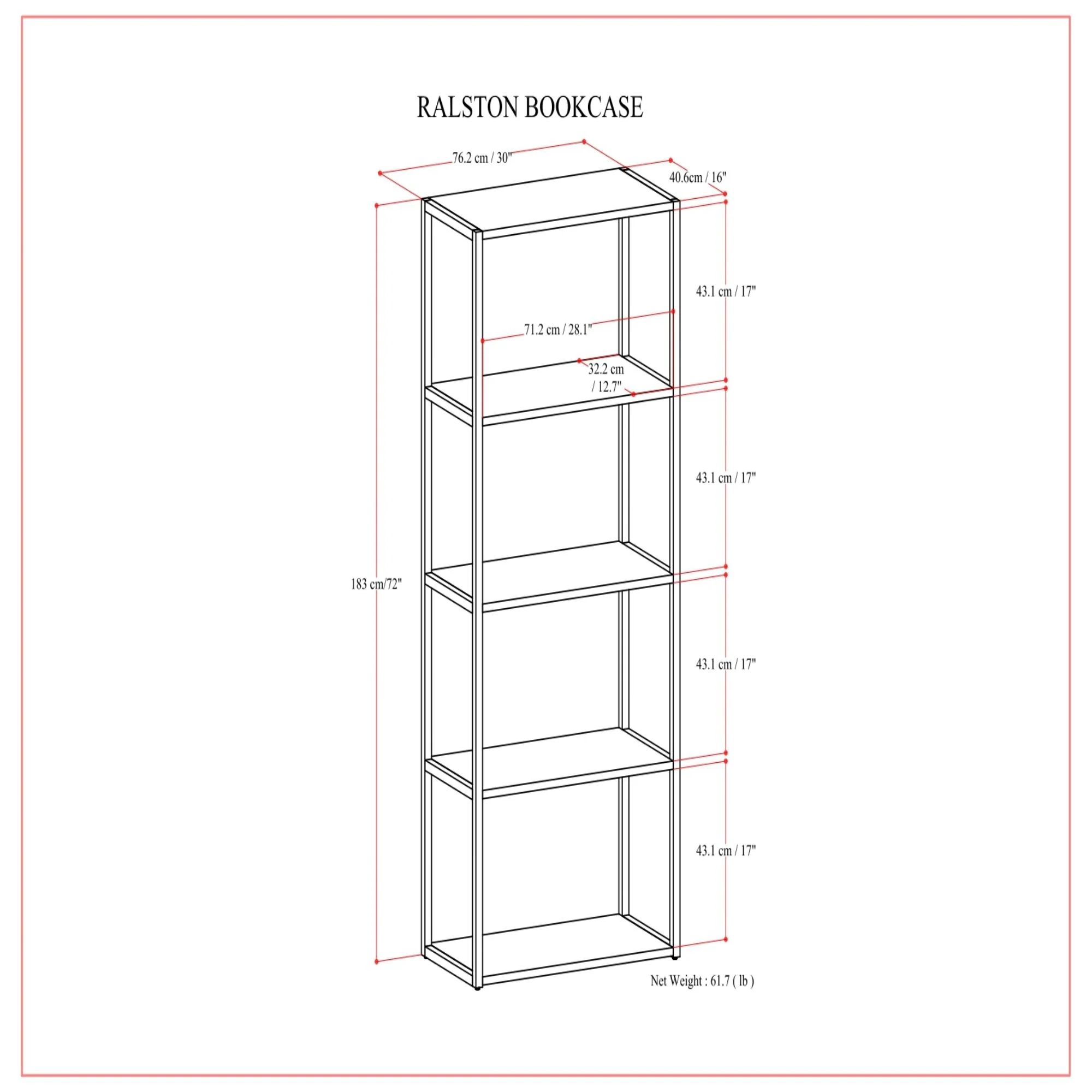 Ralston - Bookcase - Rustic Natural Aged Brown - Image 8