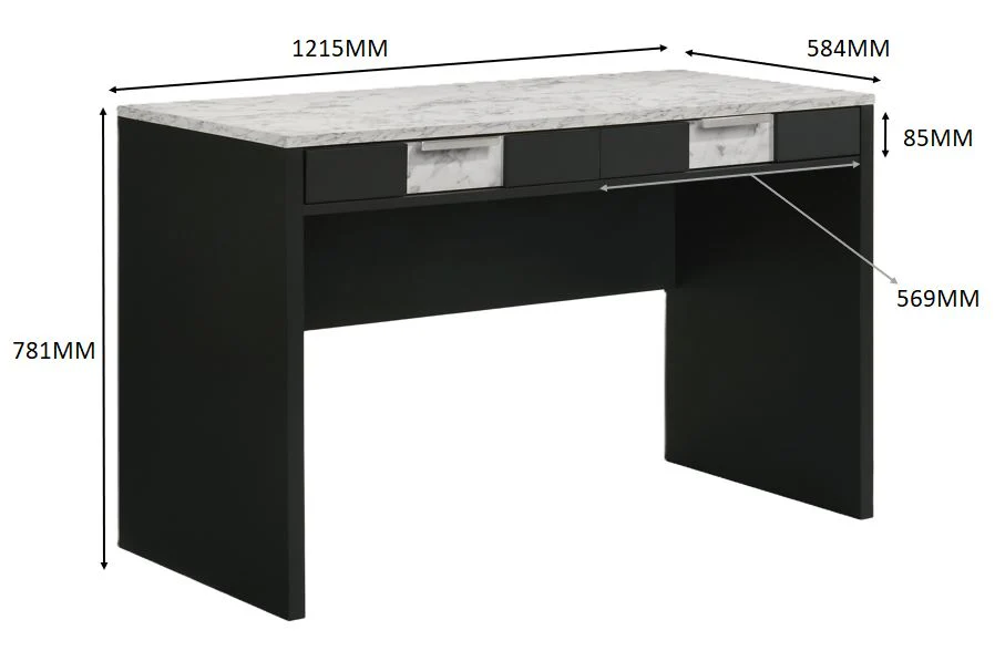 Rangley Writing Desk -Black - Image 2