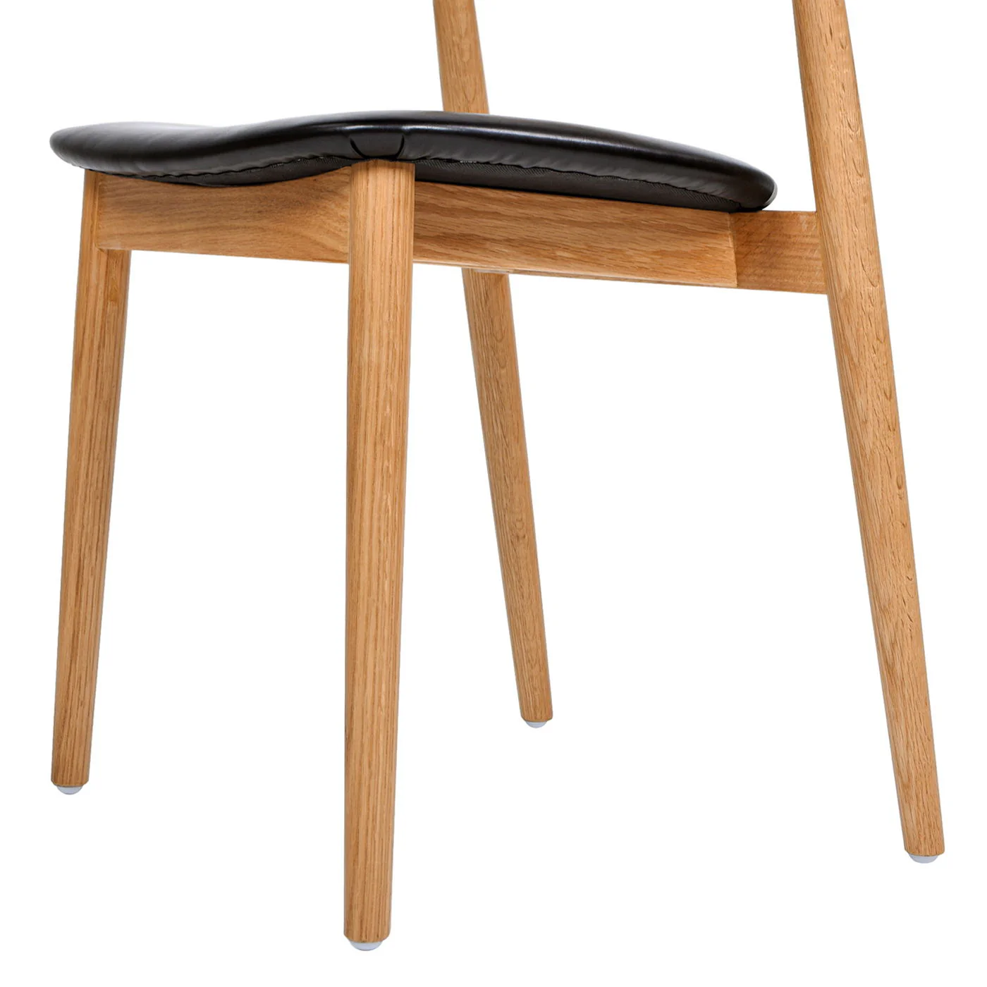 Raven - Stacking Sculpted Oak Dining Chair - Warm Natural Brown / Black - Image 3