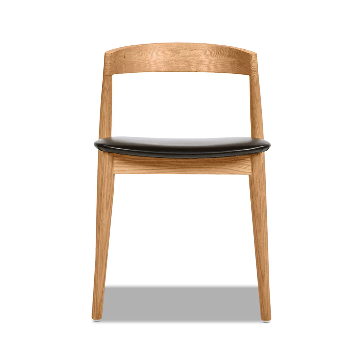 Raven - Stacking Sculpted Oak Dining Chair - Warm Natural Brown / Black - Image 4