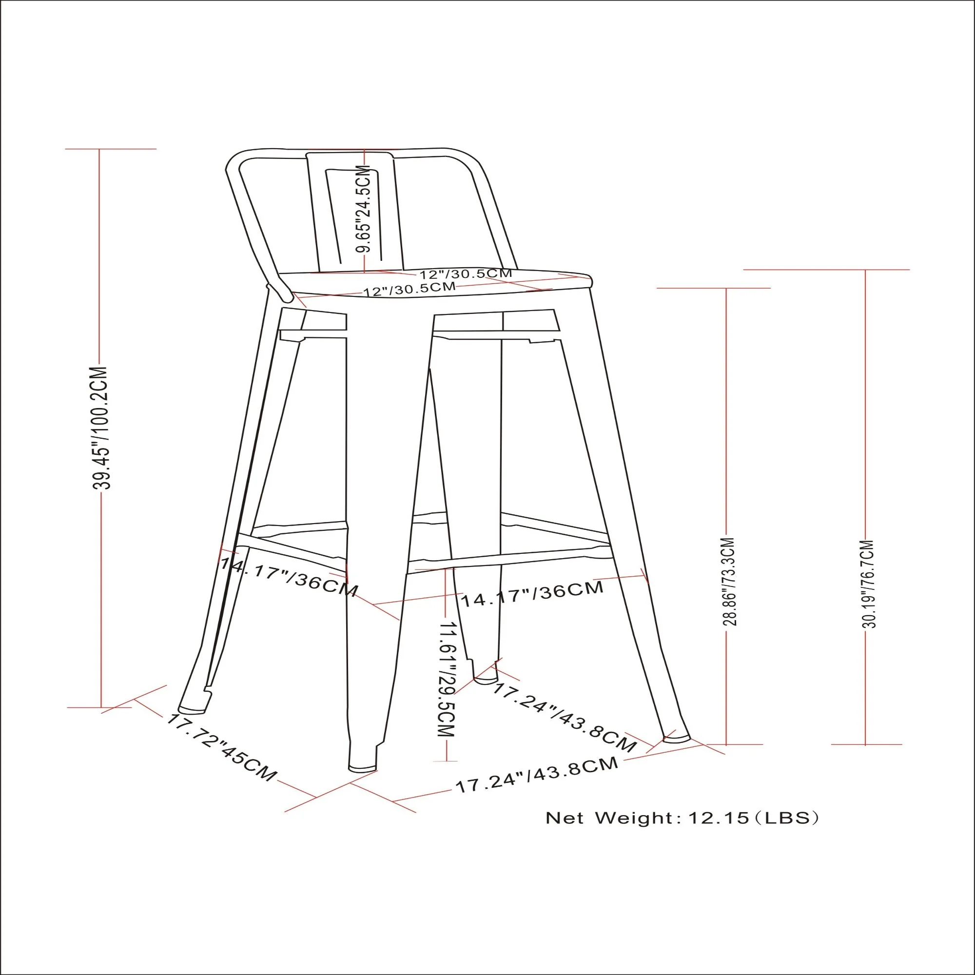 Rayne - Curved Back Metal Stool (Set of 2) - Image 26