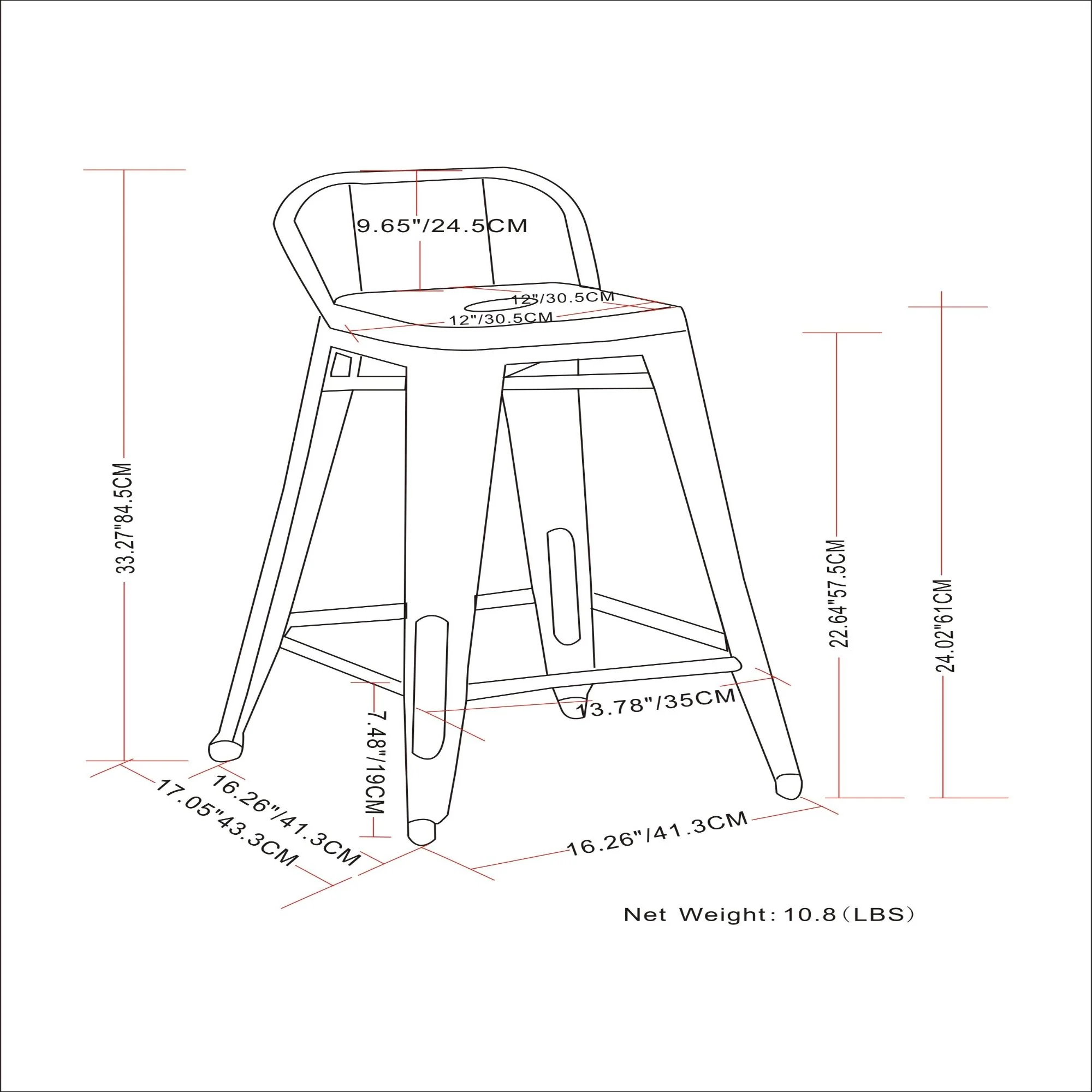 Rayne - Curved Back Metal Stool (Set of 2) - Image 28