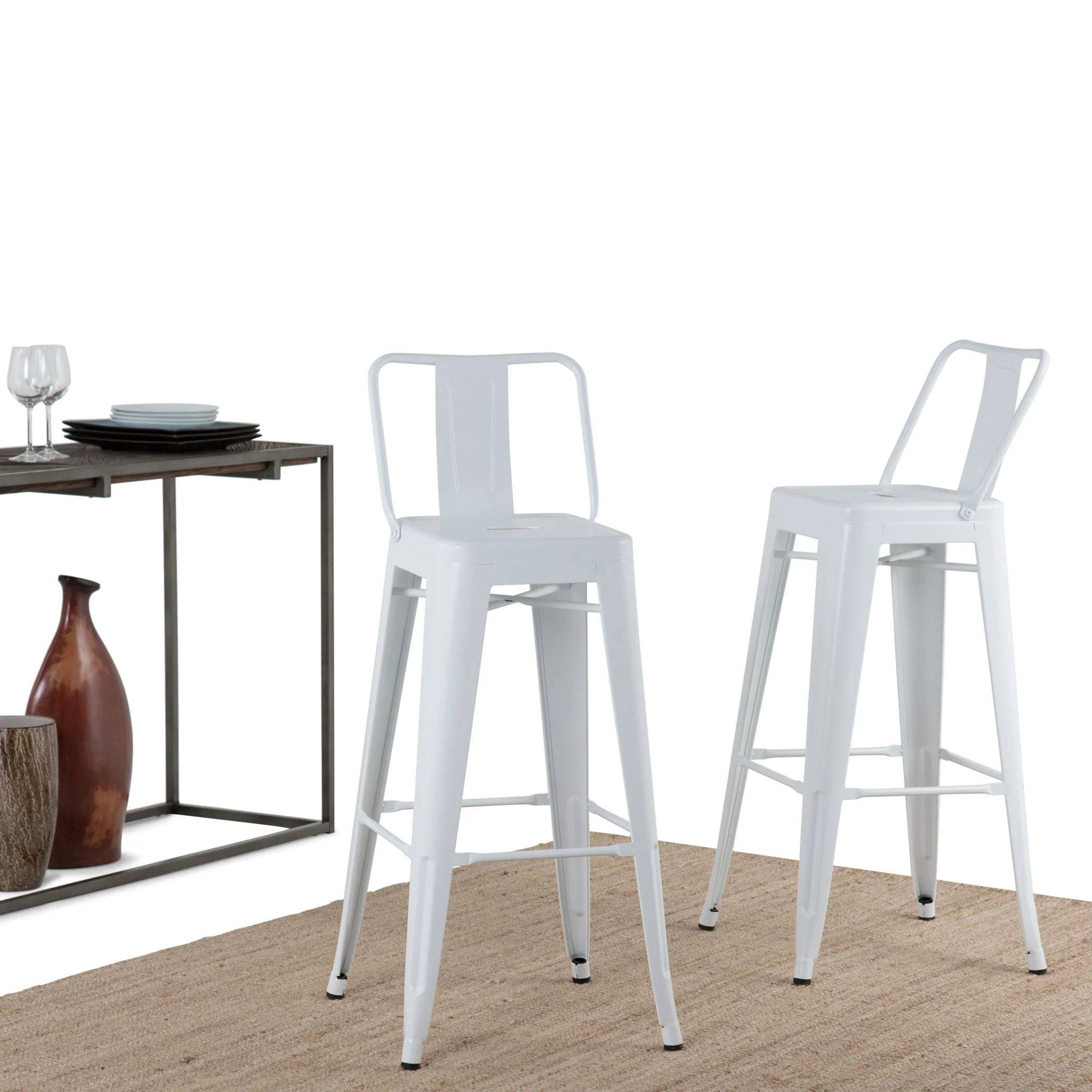 Rayne - Curved Back Metal Stool (Set of 2) - Image 6