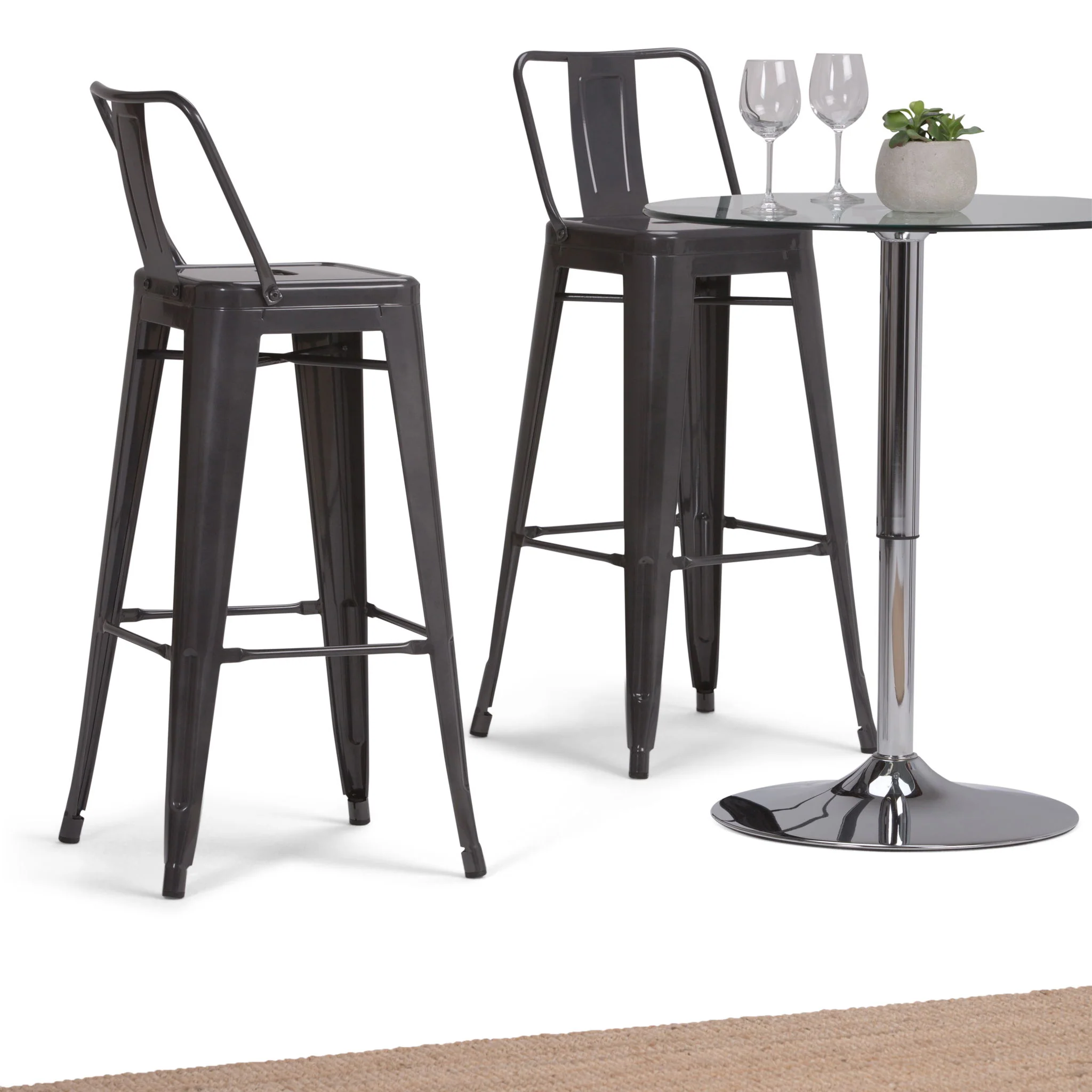 Rayne - Curved Back Metal Stool (Set of 2) - Image 7