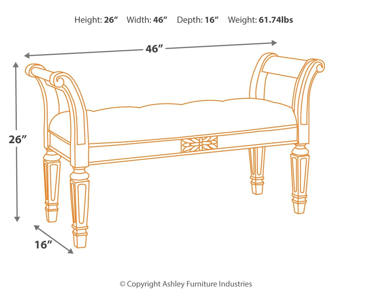 Realyn - Accent Bench - Antique White - Image 5
