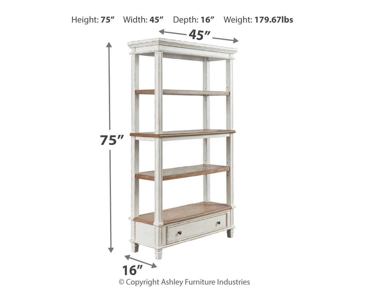 Realyn - Bookcase - Brown / White - Image 2