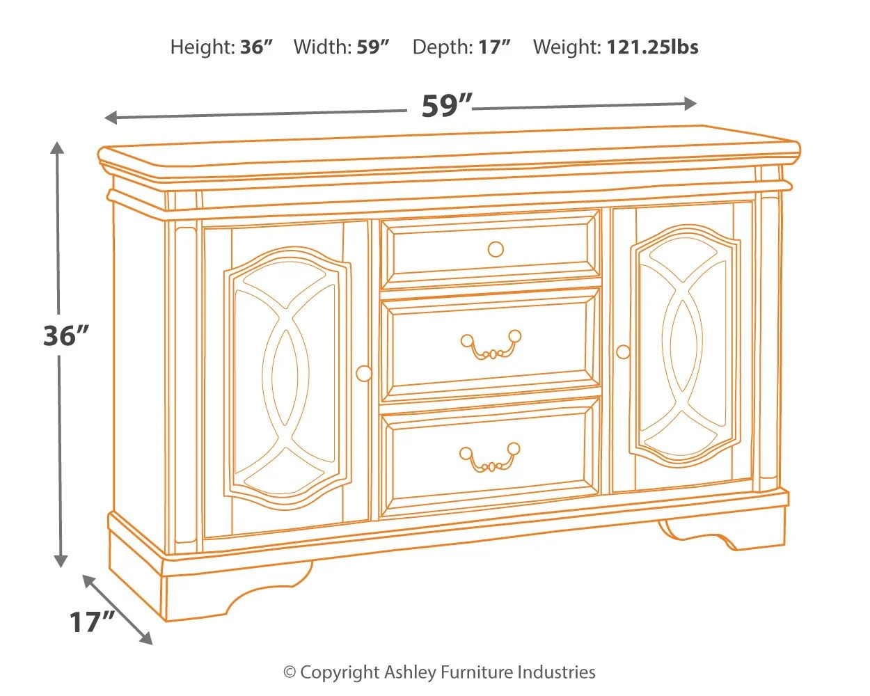 Realyn - Dining Room Server - Chipped White - Image 8