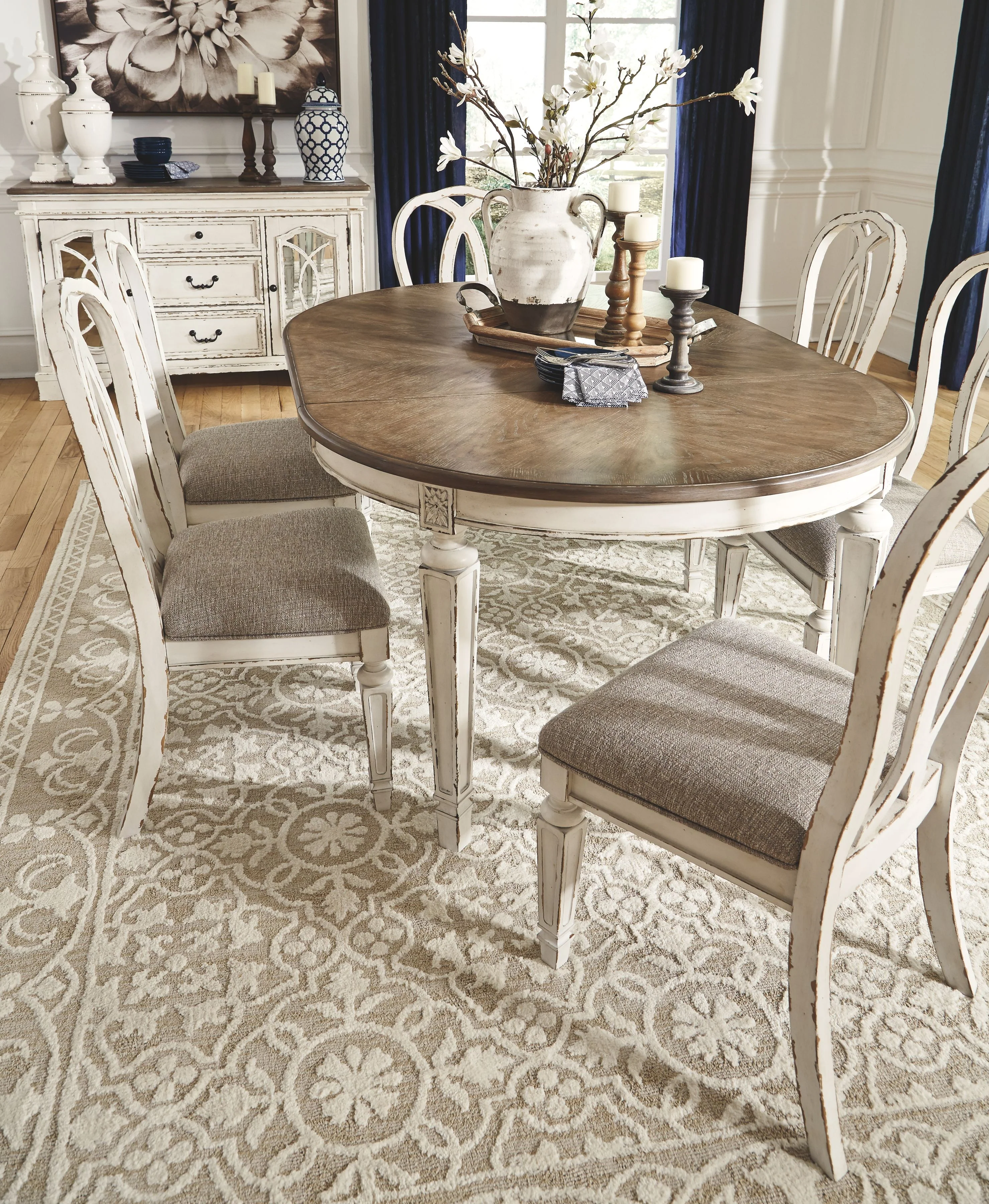 Realyn - Dining UPH Side Chair (Set of 2) - Ribbonback - Chipped White - Image 3