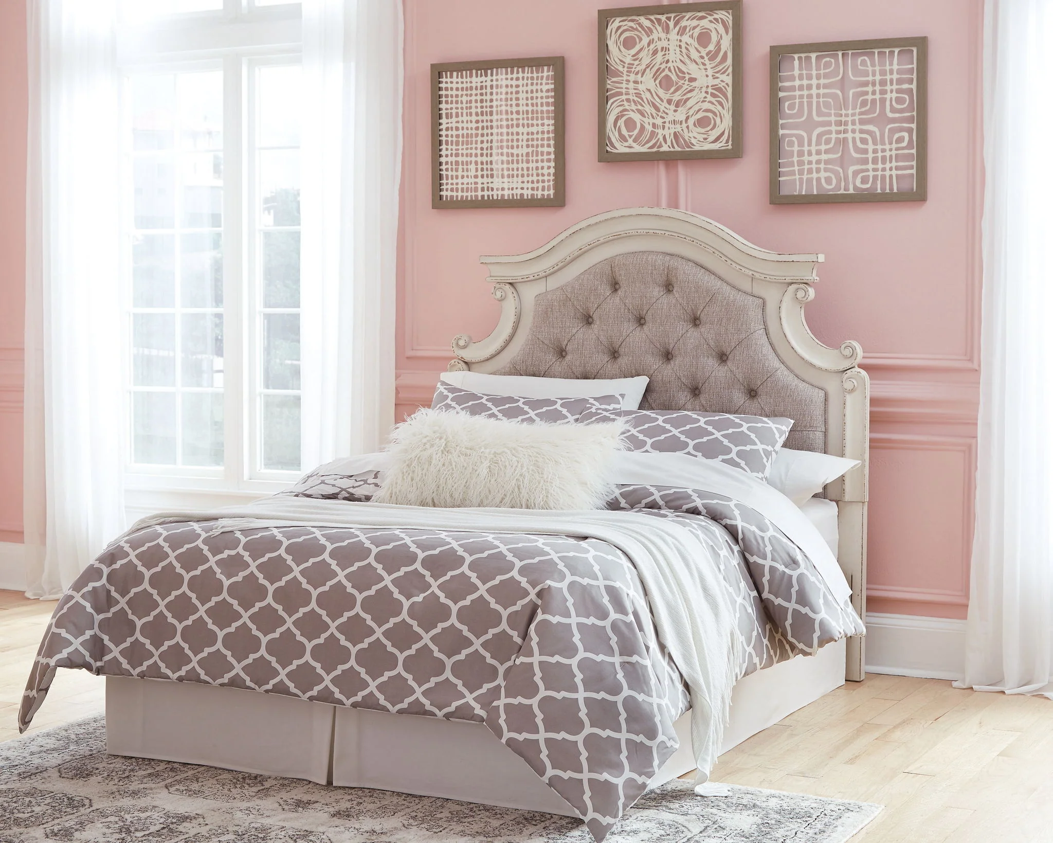 Realyn - Full UPH Panel Headboard - Chipped White - Image 5