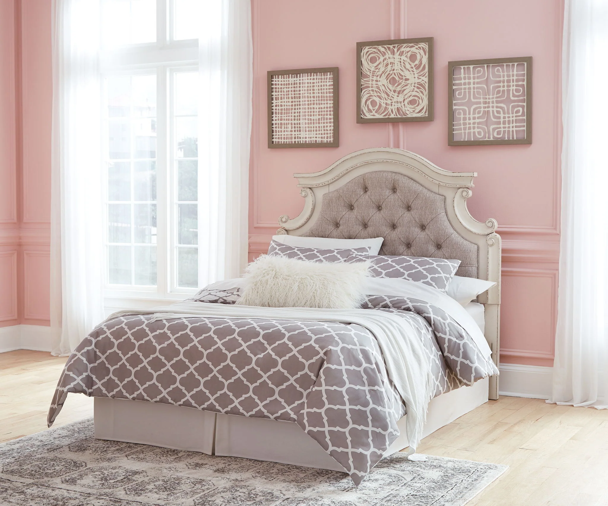 Realyn - Full UPH Panel Headboard - Chipped White - Image 6