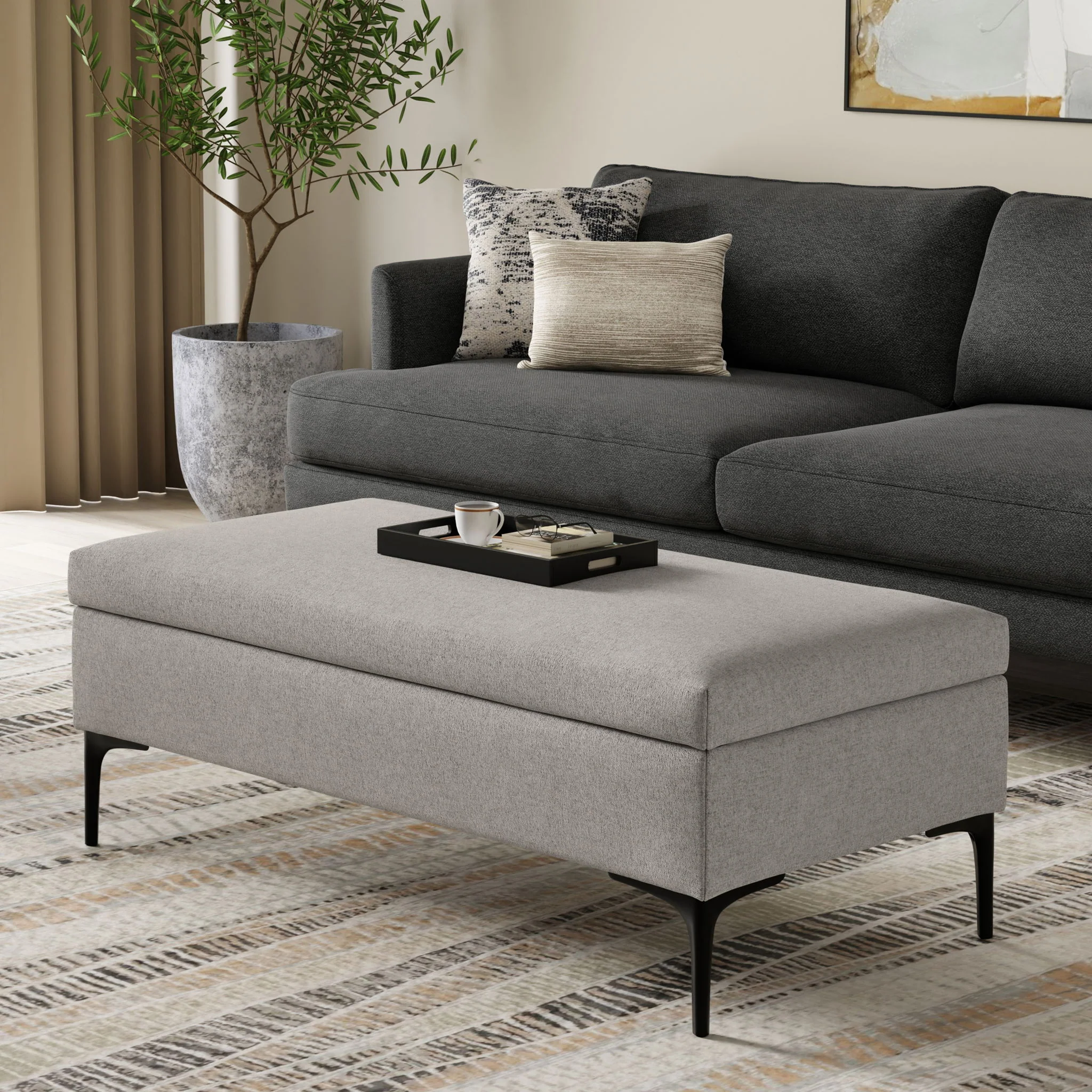 Rebecca - Multifunctional Coffee Table Storage Ottoman With Lift Up Lid - Image 36