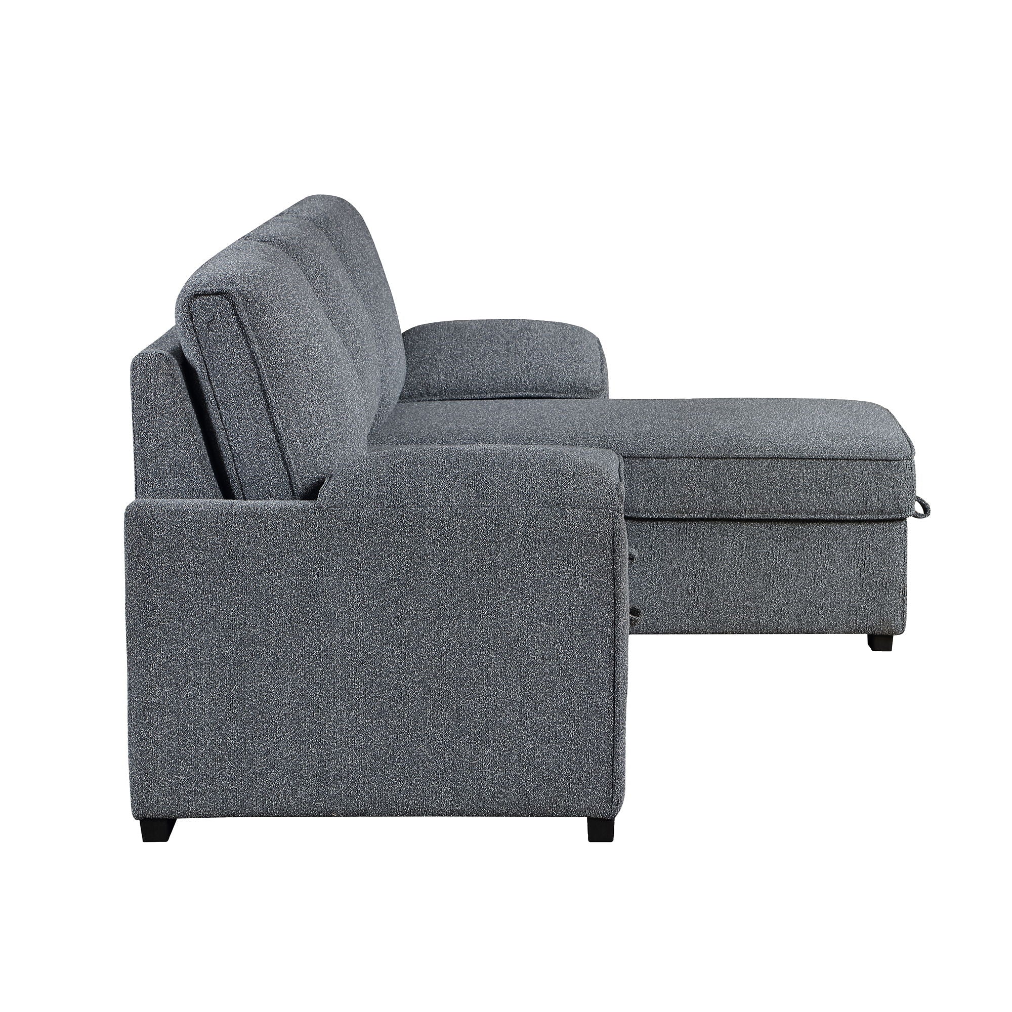 Rebecca - Sofa With Pull Out Bed, Storage Chaise, USB And Cup Holders - Dark Gray - Image 10