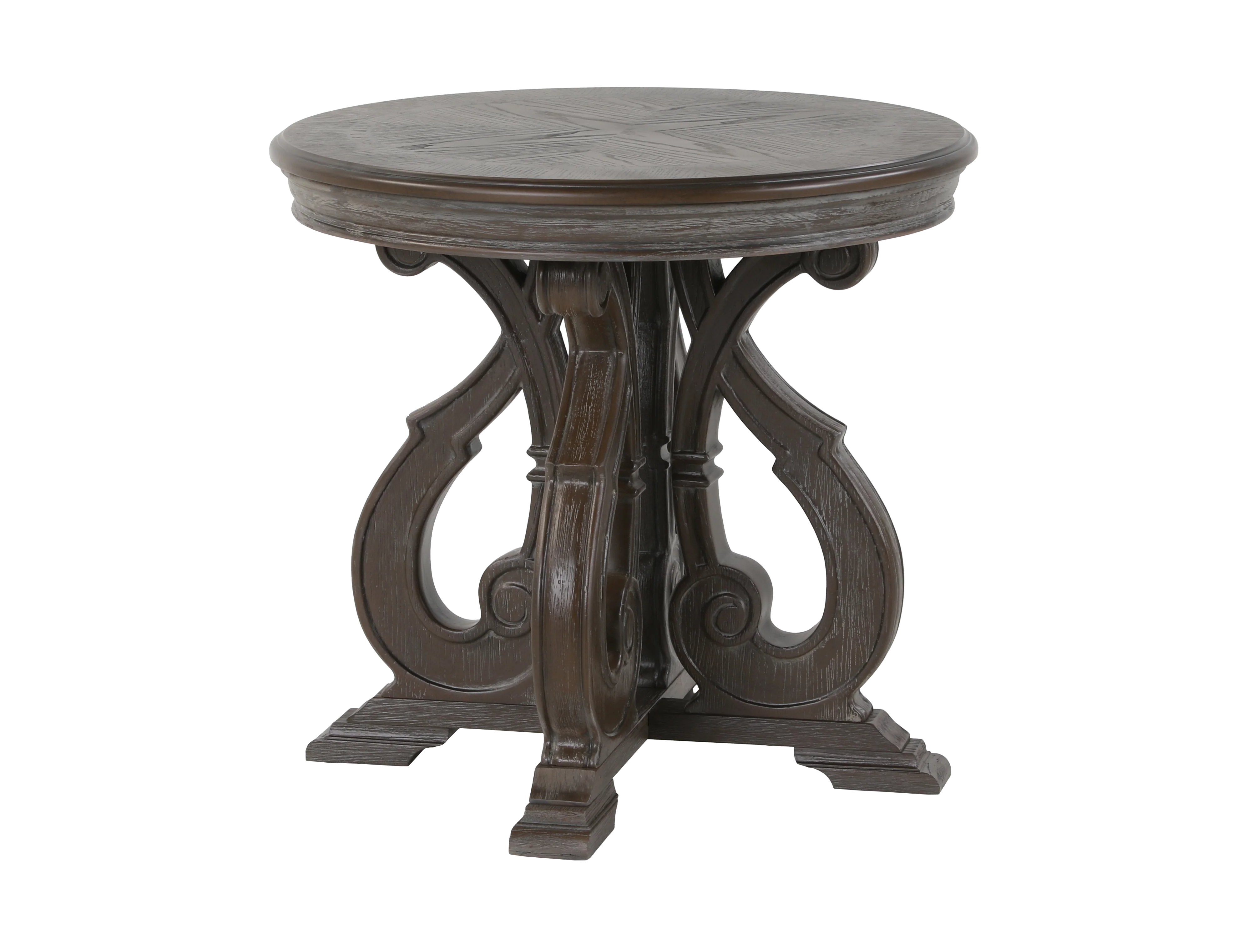 Reclaimed Grey Oak Scroll-Base 3-Piece Coffee Table Set - Image 5