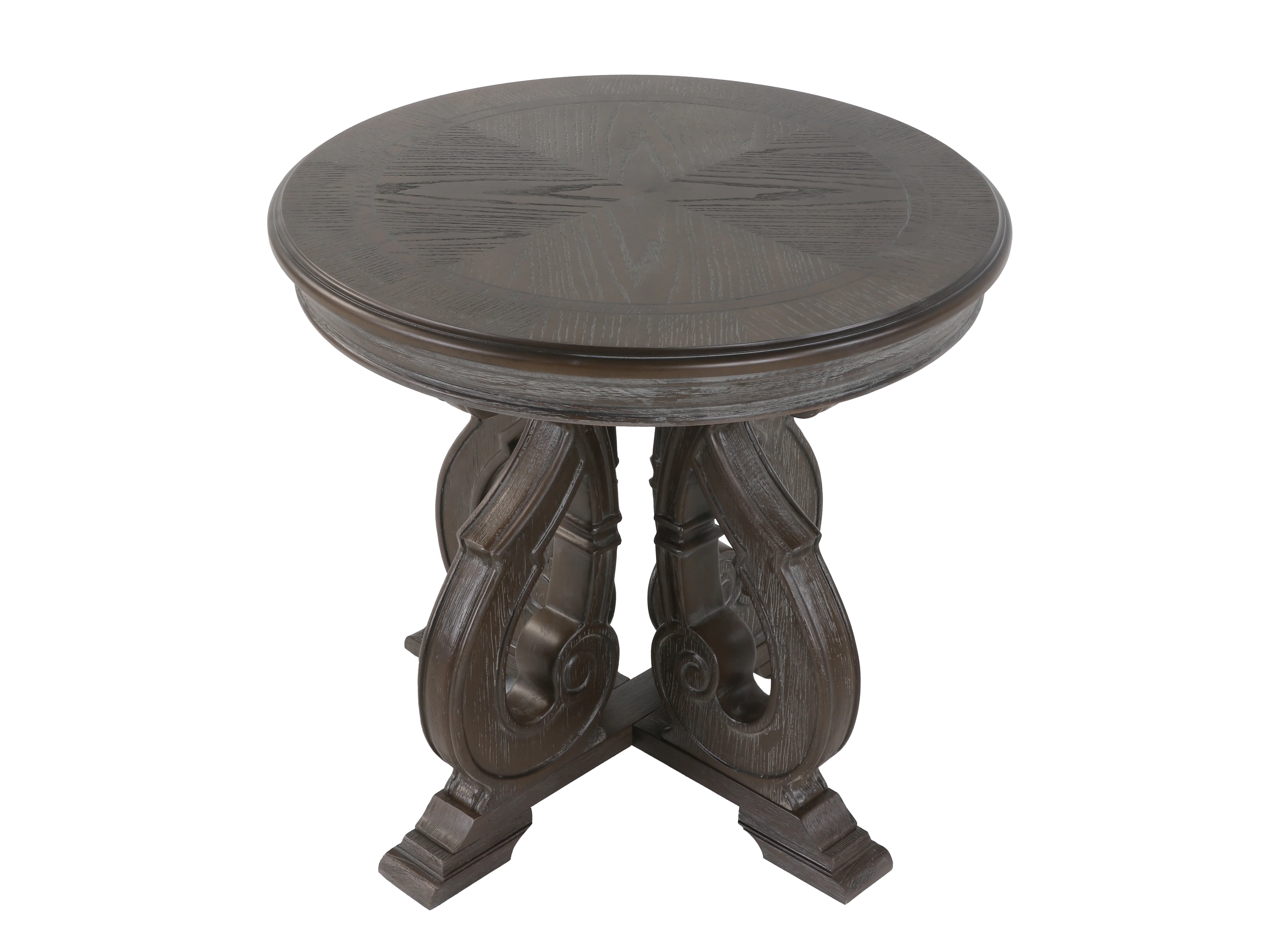 Reclaimed Grey Oak Scroll-Base 3-Piece Coffee Table Set - Image 6