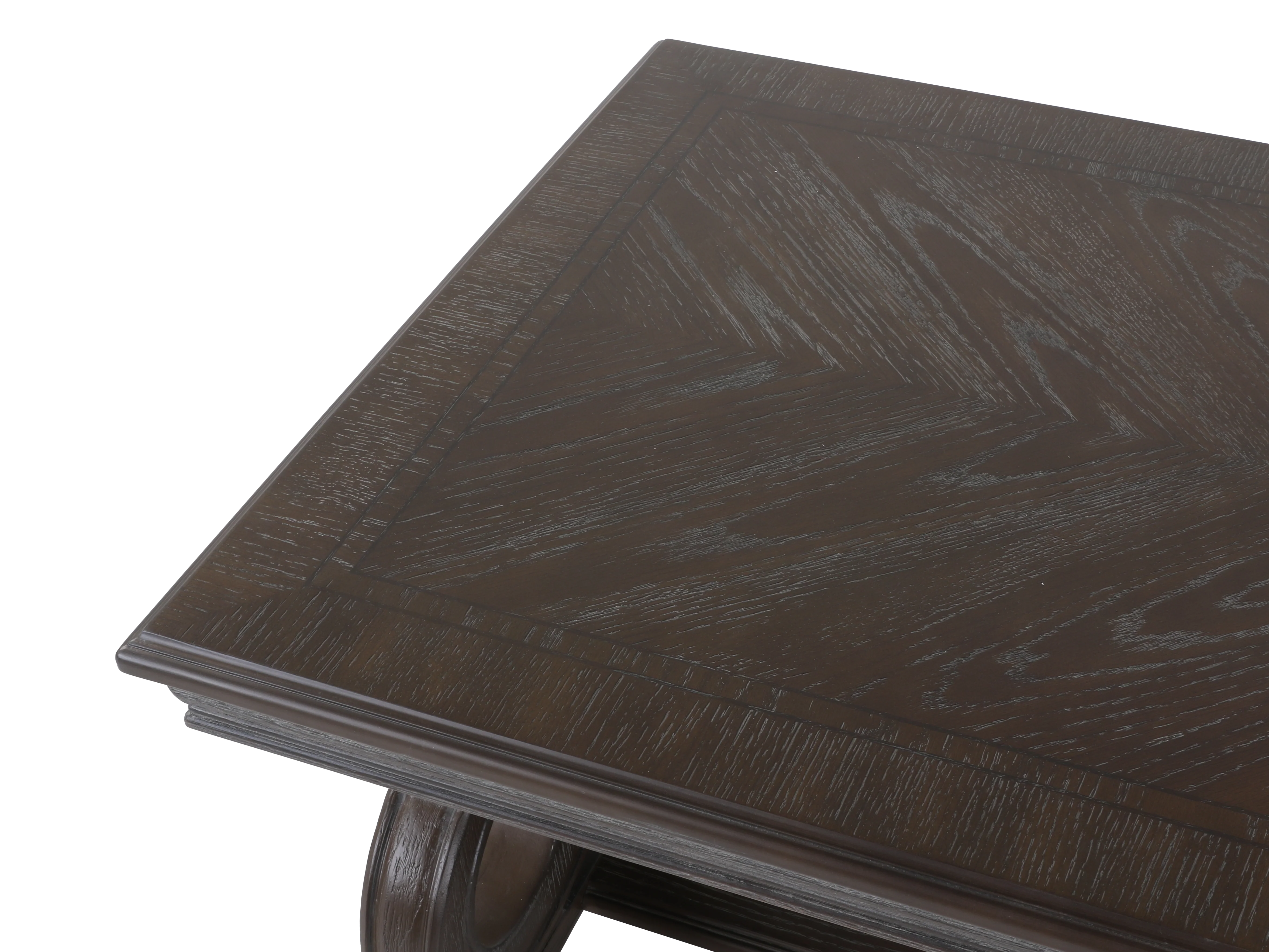 Reclaimed Grey Oak Scroll-Base 3-Piece Coffee Table Set - Image 7