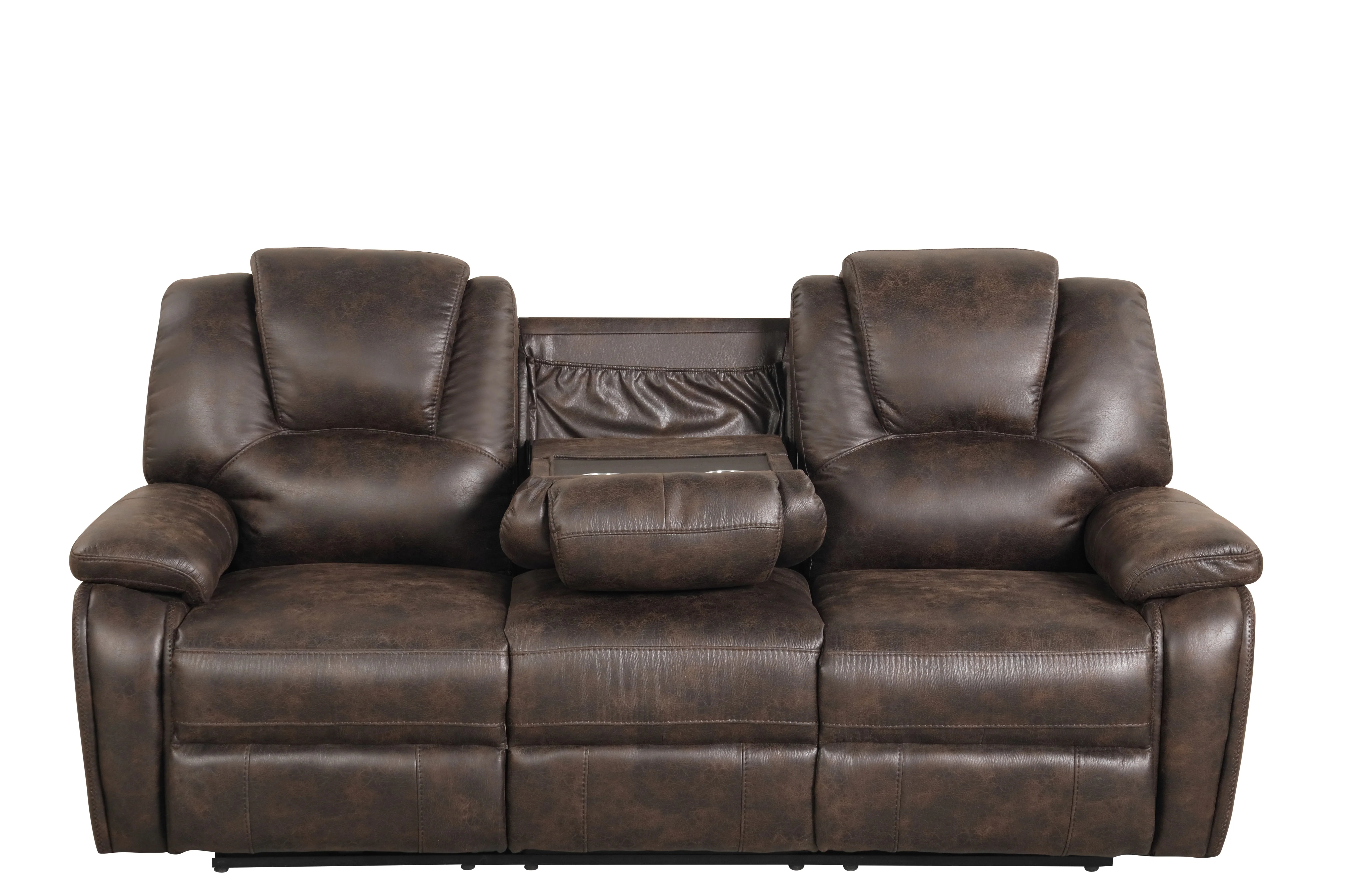 Red Brown 3-Piece Reclining Living Room Set with Console Loveseat - Image 4