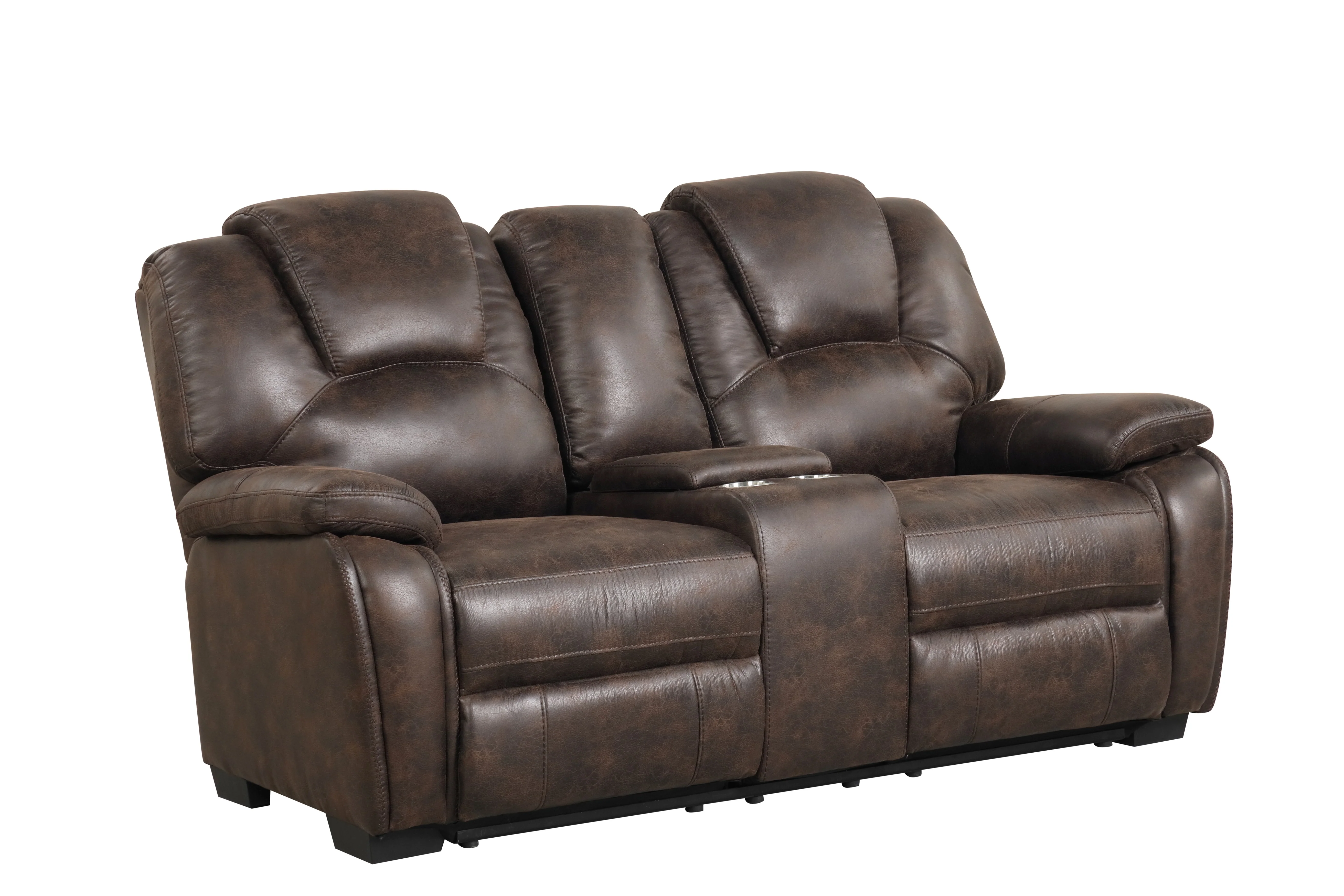 Red Brown 3-Piece Reclining Living Room Set with Console Loveseat - Image 6