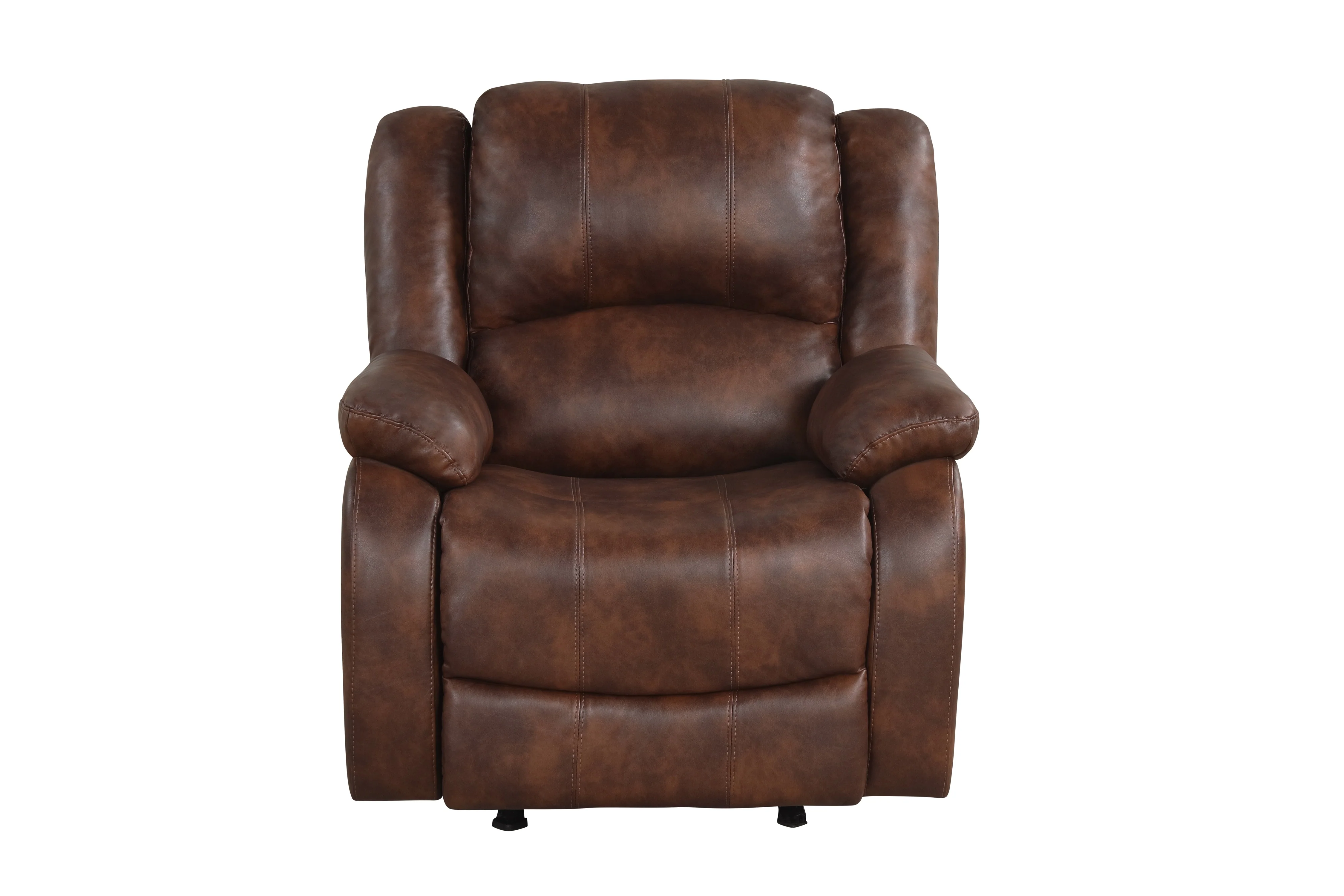 Red Brown Air Leather Power Rocker Recliner with USB Charging - Image 2