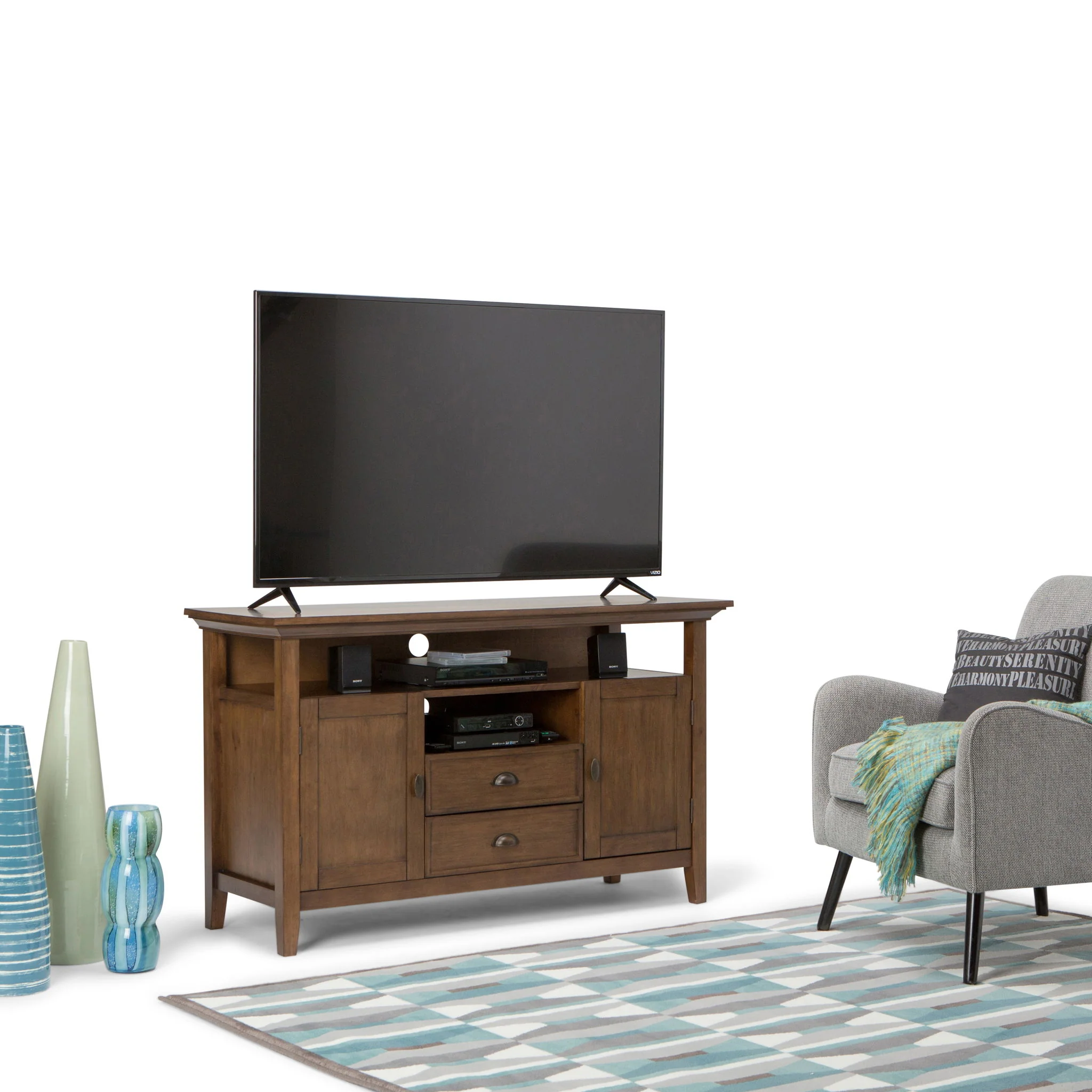 Redmond - Tall TV Media Stand - Rustic Natural Aged Brown - Image 8