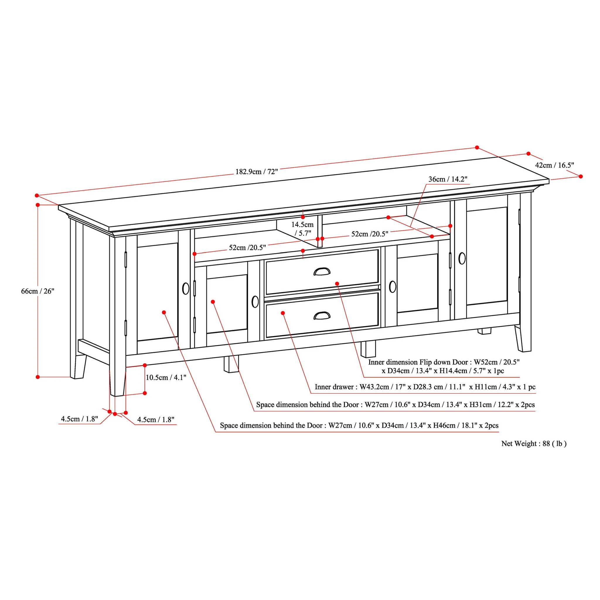 Redmond - TV Media Stand - Hickory Brown - Image 2