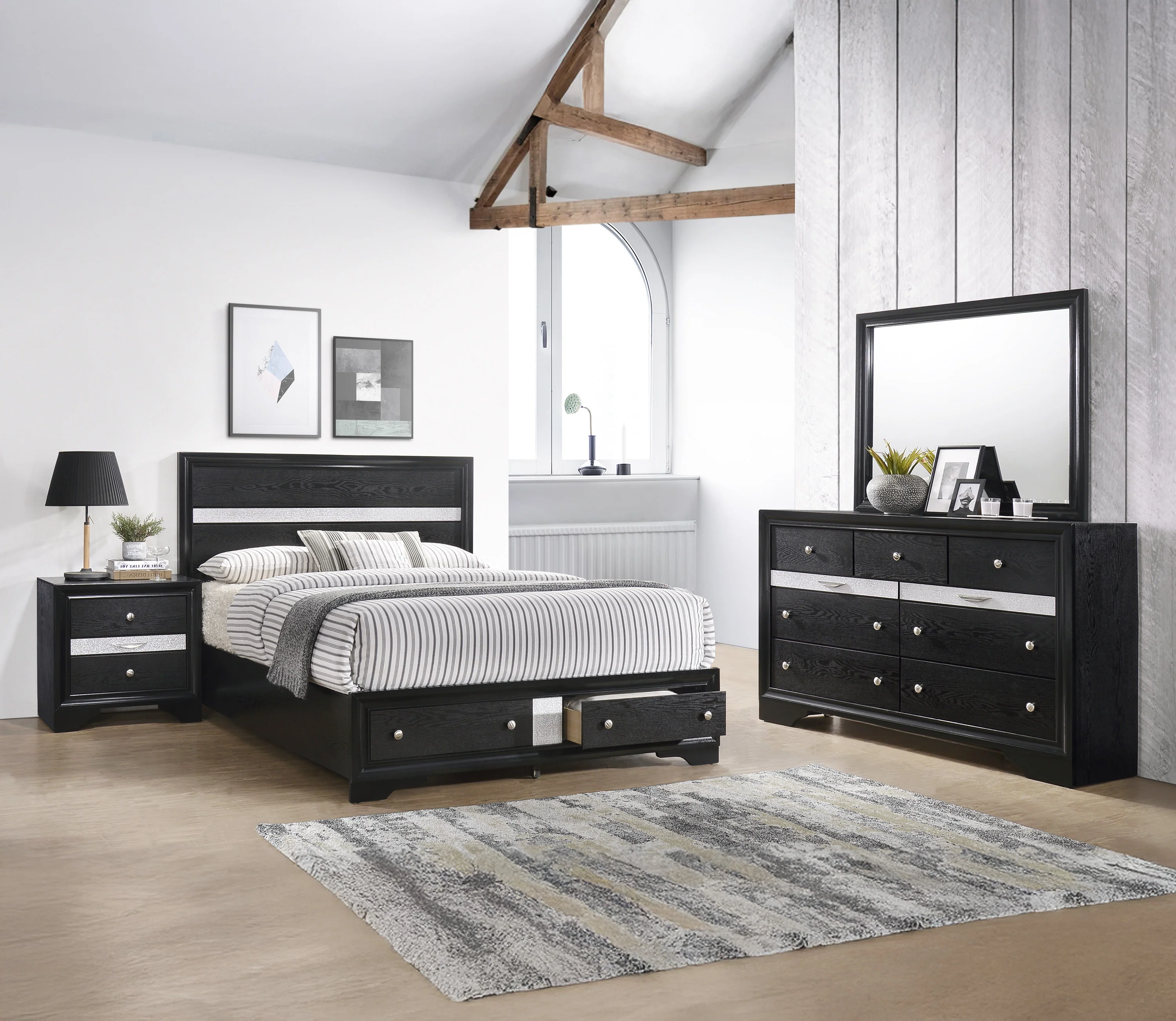 Regata Dresser Mirror Black/Silver - Image 3