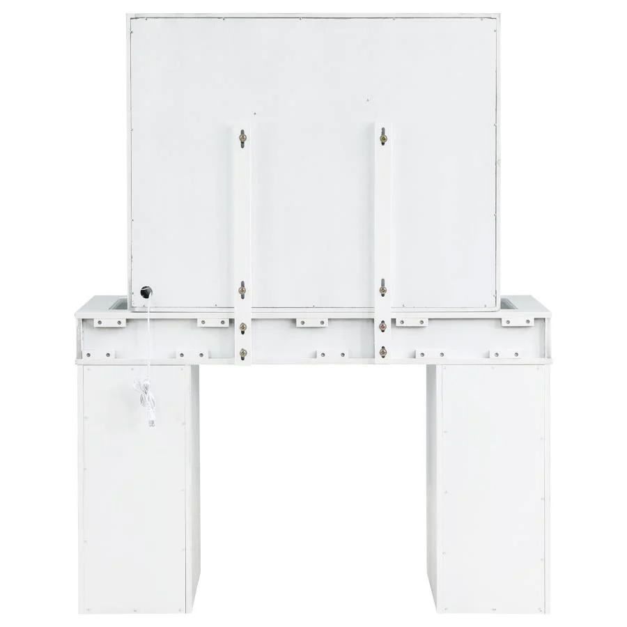 Regina - Makeup Vanity Table Set With Lighting - White - Image 8
