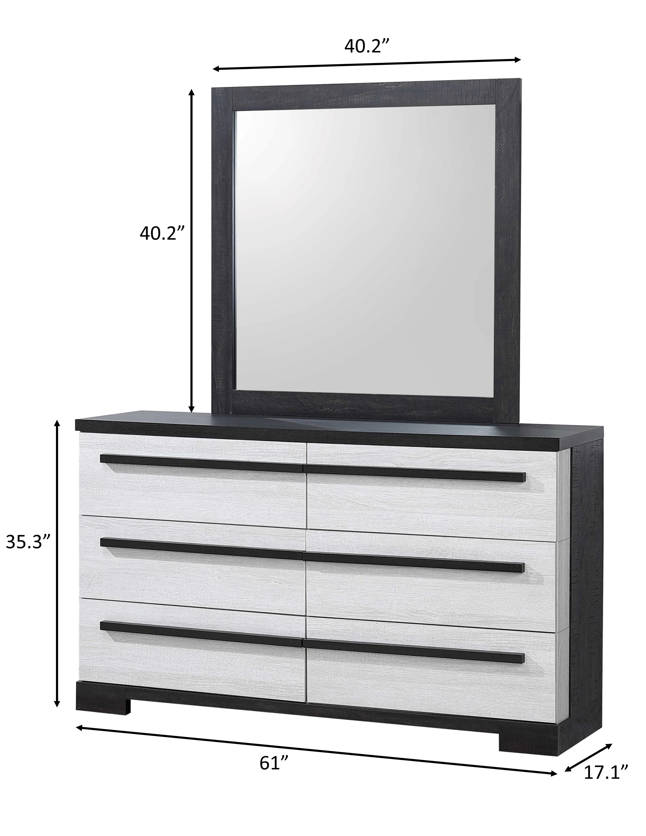 Remington Dresser Mirror Chalk/Ebony - Image 2