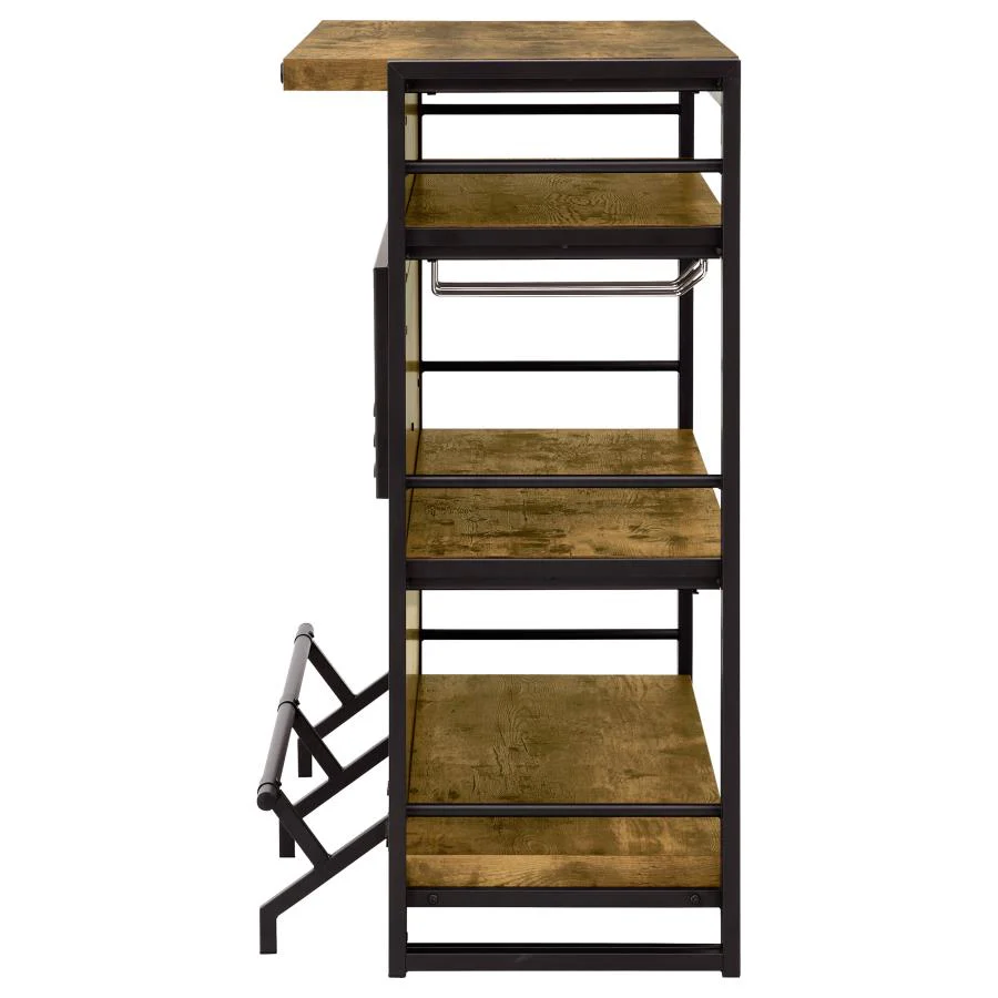 Renaldi - 3-Shelf Home Bar Wine Cabinet - Rustic Nutmeg - Image 5