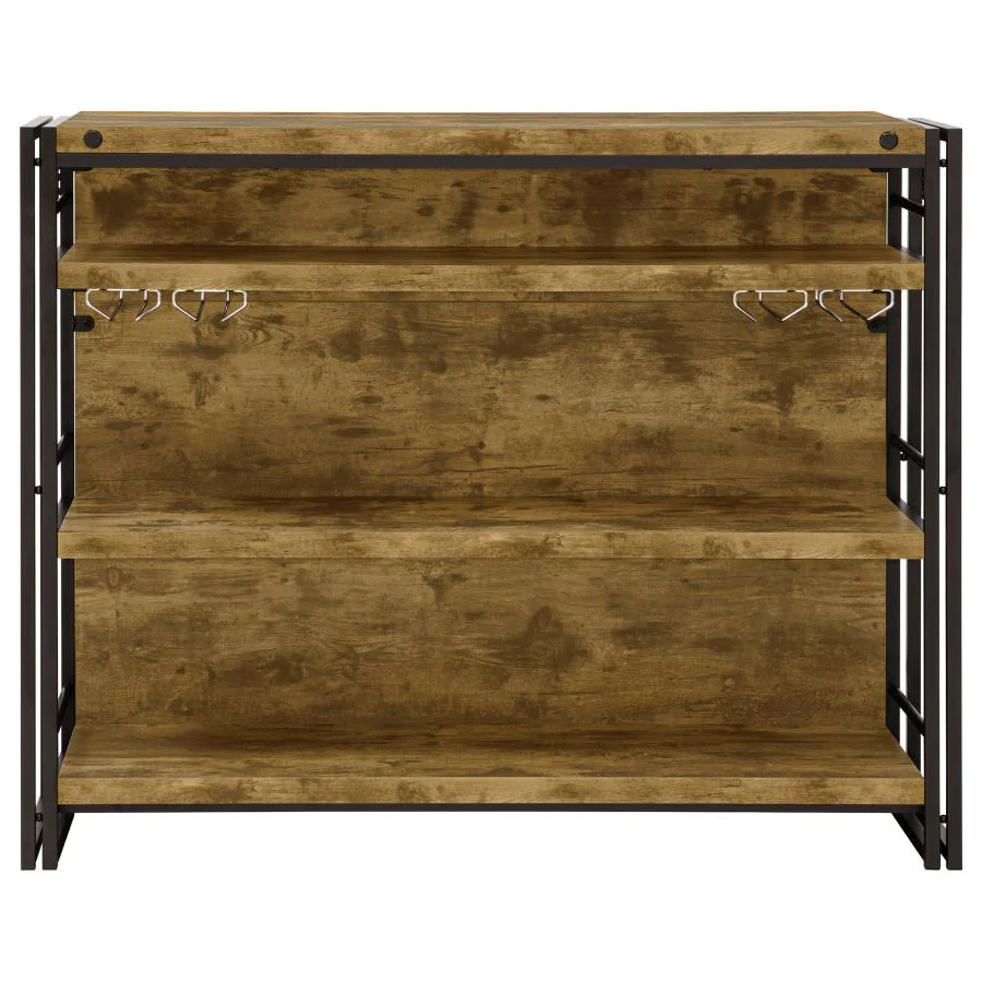 Renaldi - 3-Shelf Home Bar Wine Cabinet - Rustic Nutmeg - Image 6