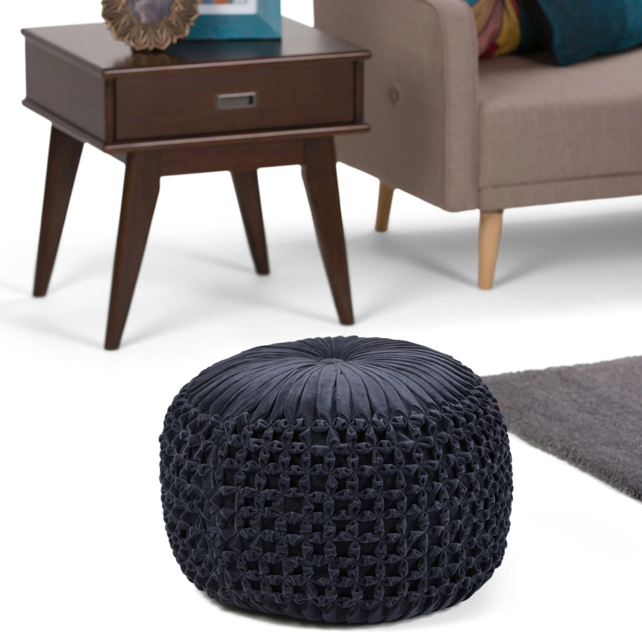 Renee - Handcrafted Round Pouf - Image 7