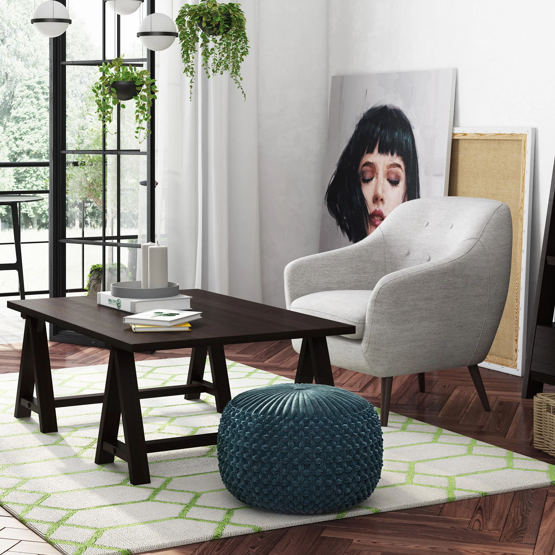 Renee - Handcrafted Round Pouf - Image 8