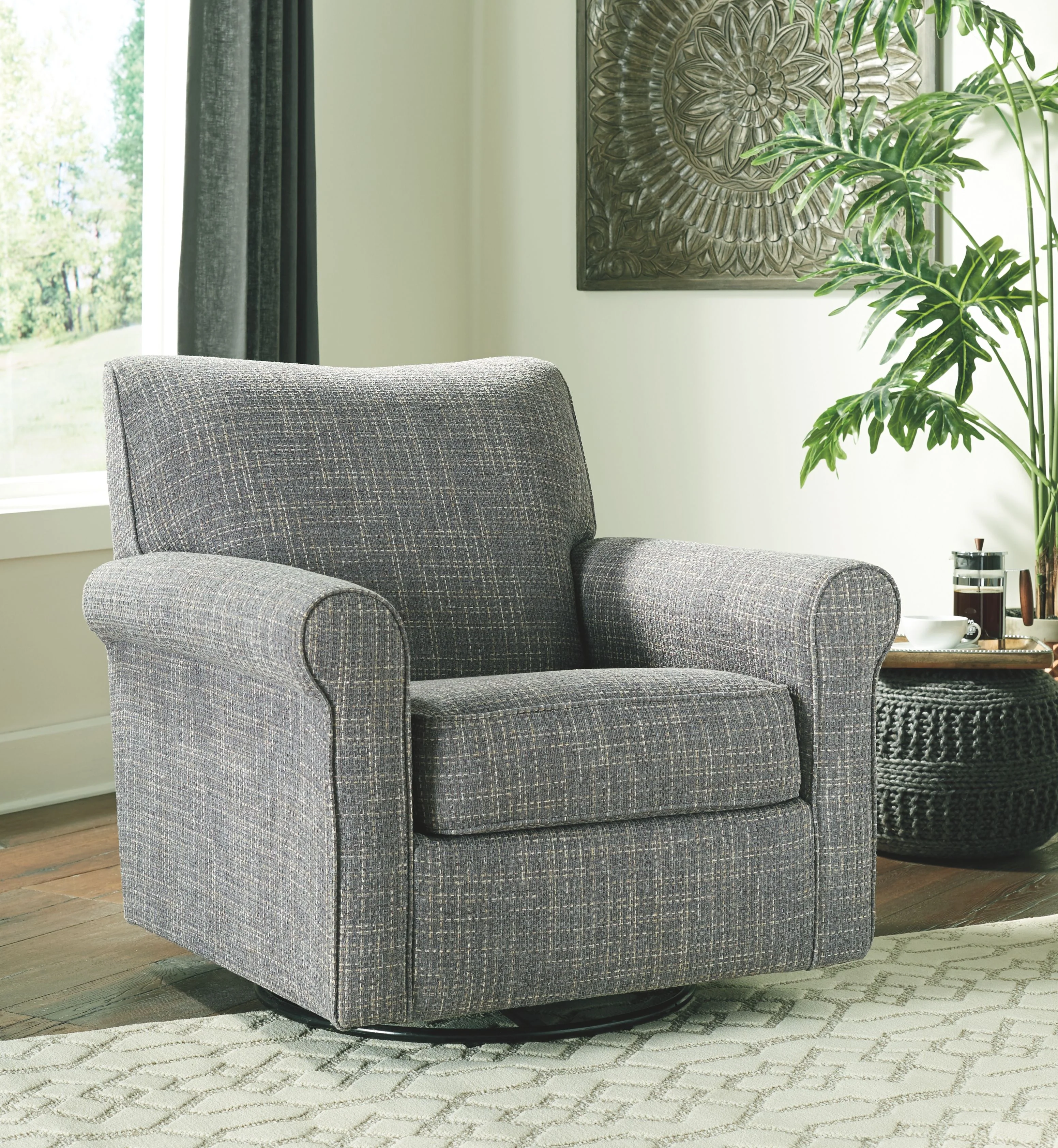 Renley - Swivel Glider Accent Chair - Ash - Image 3