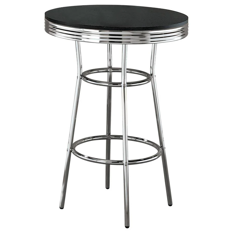 Retro - 3 Pieces Round 1950s Bistro Pub Bar Table Set - Image 6