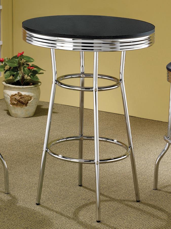 Retro - Round 30" 1950's Bistro Pub Height Bar Table - Image 4