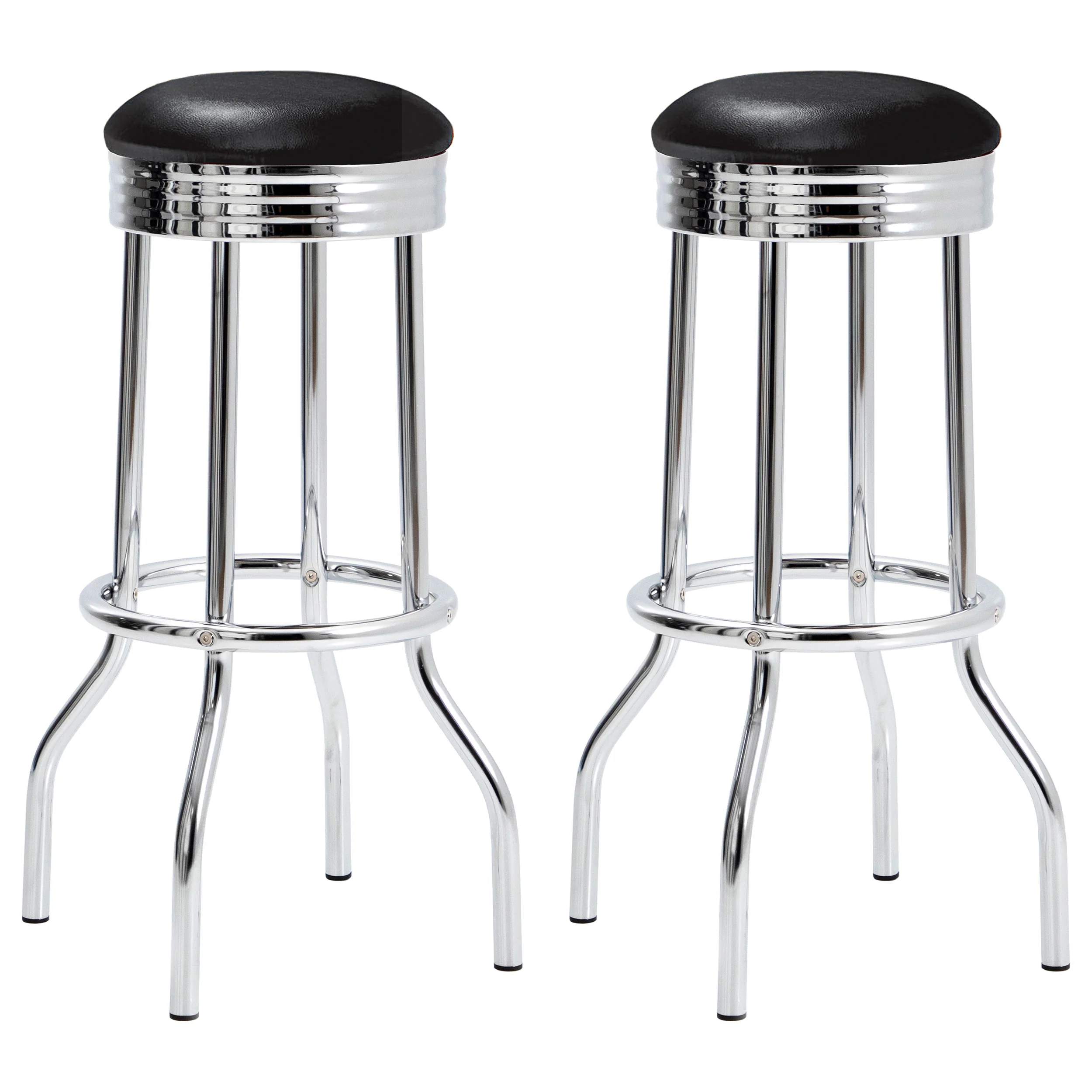 Retro - Upholstered Metal Swivel Bar Stool (Set of 2) - Image 21