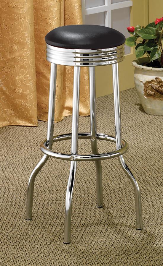 Retro - Upholstered Metal Swivel Bar Stool (Set of 2) - Image 6