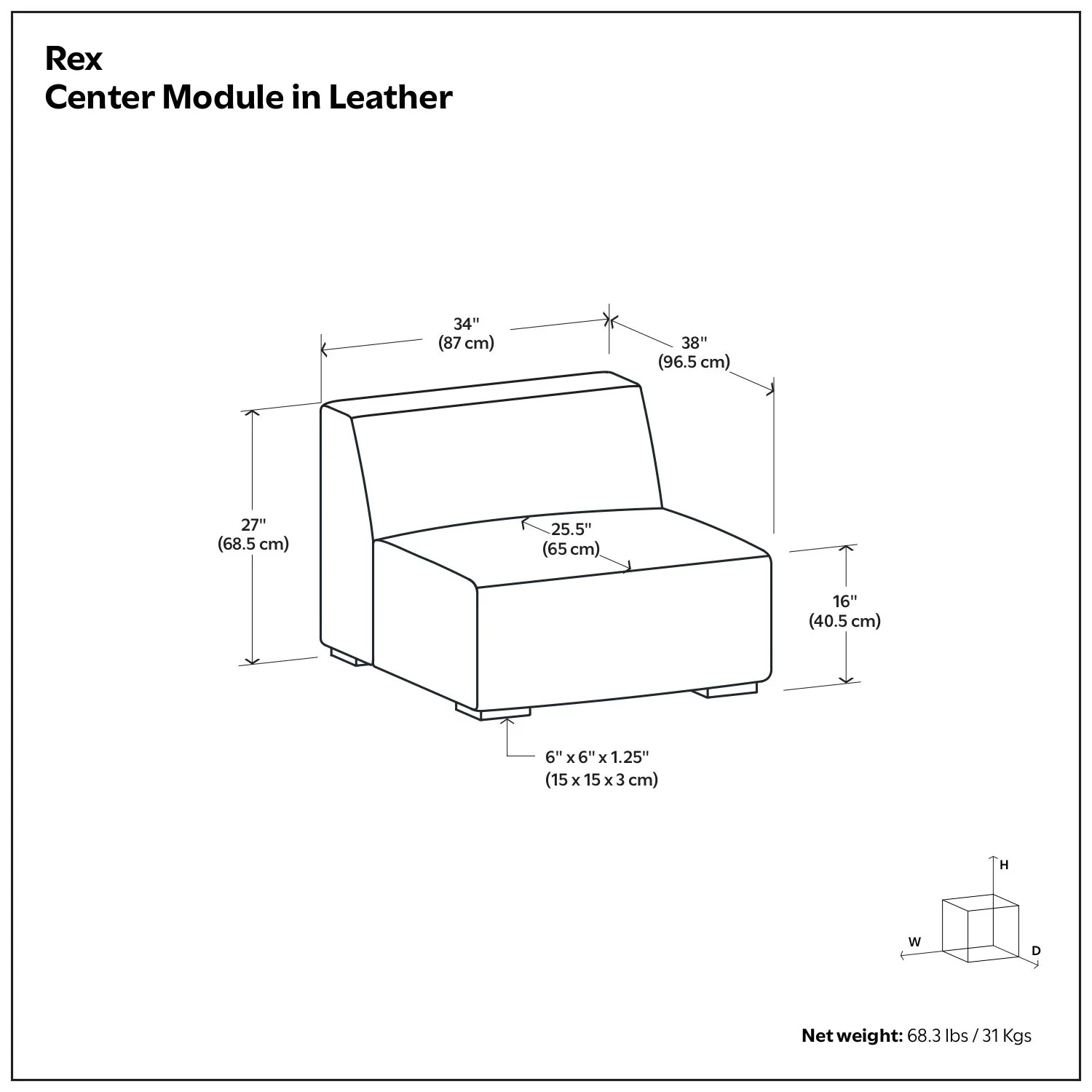 Rex - Center Sofa Module - Image 12