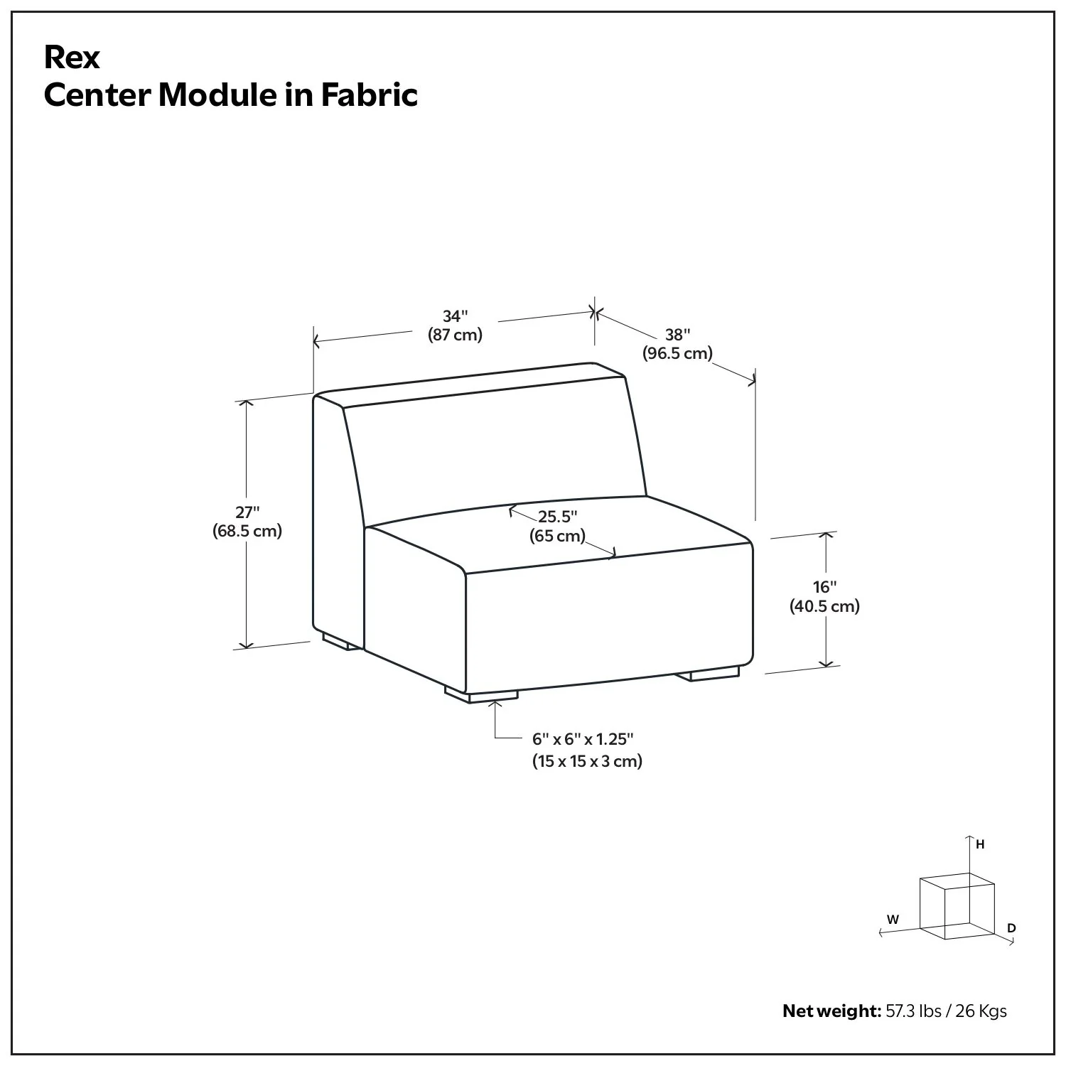 Rex - Center Sofa Module - Image 18