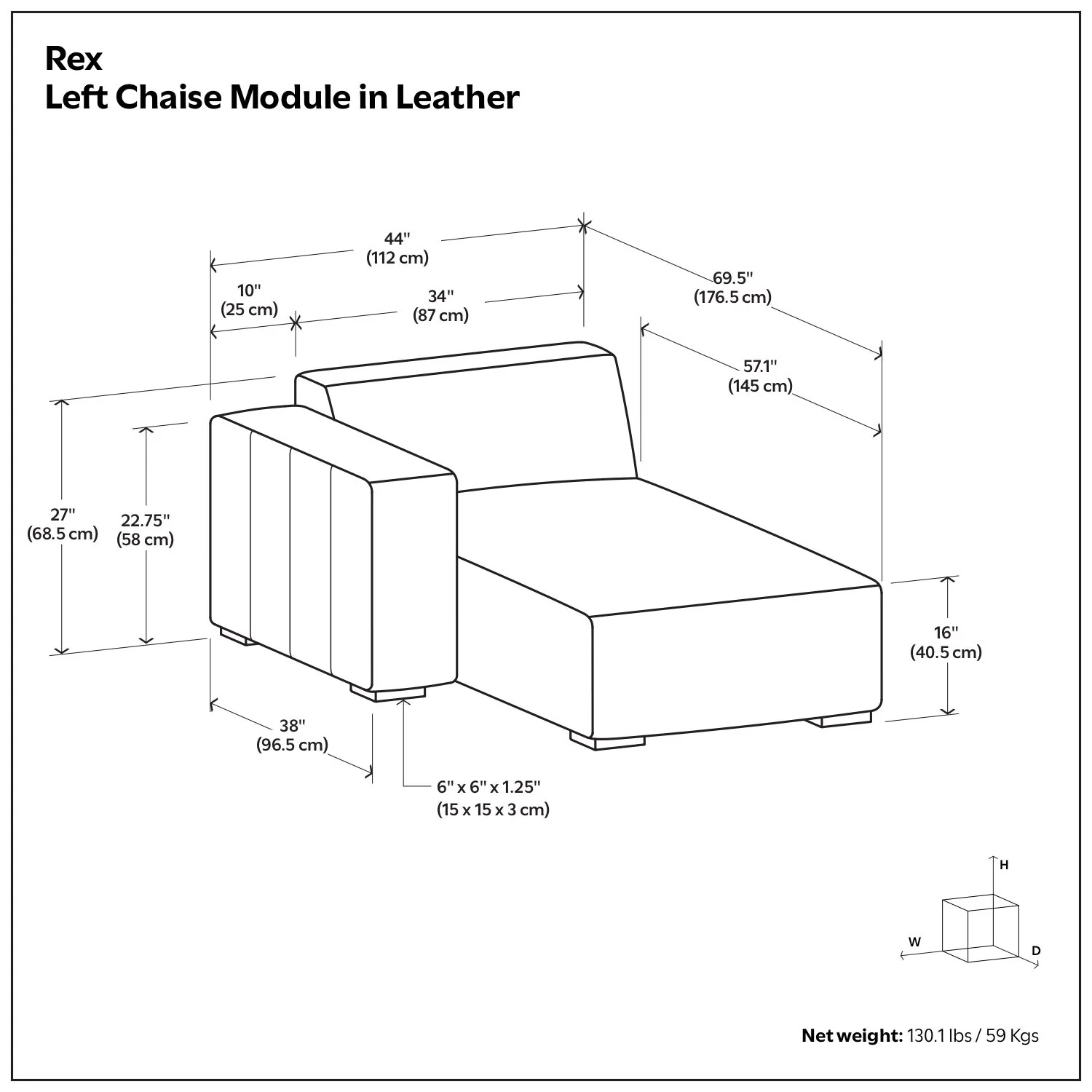 Rex - Chaise Sofa Module - Image 7