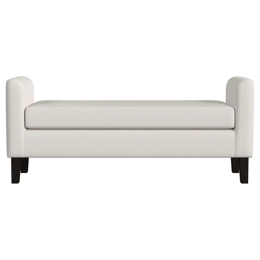 Rex Fabric Upholstered Accent Bench with Armrests Vanilla - Image 2