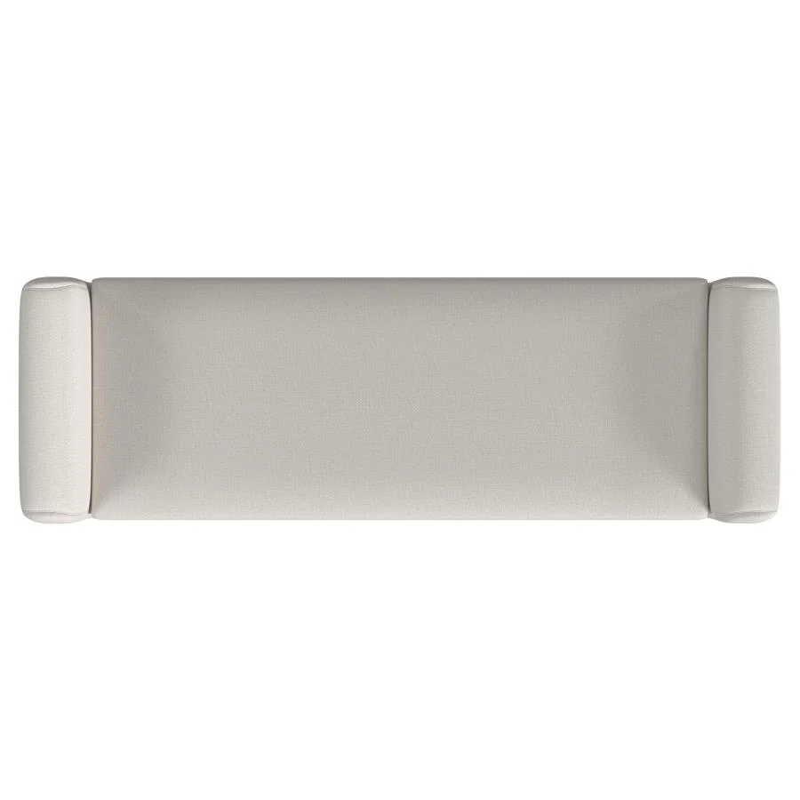 Rex Fabric Upholstered Accent Bench with Armrests Vanilla - Image 5