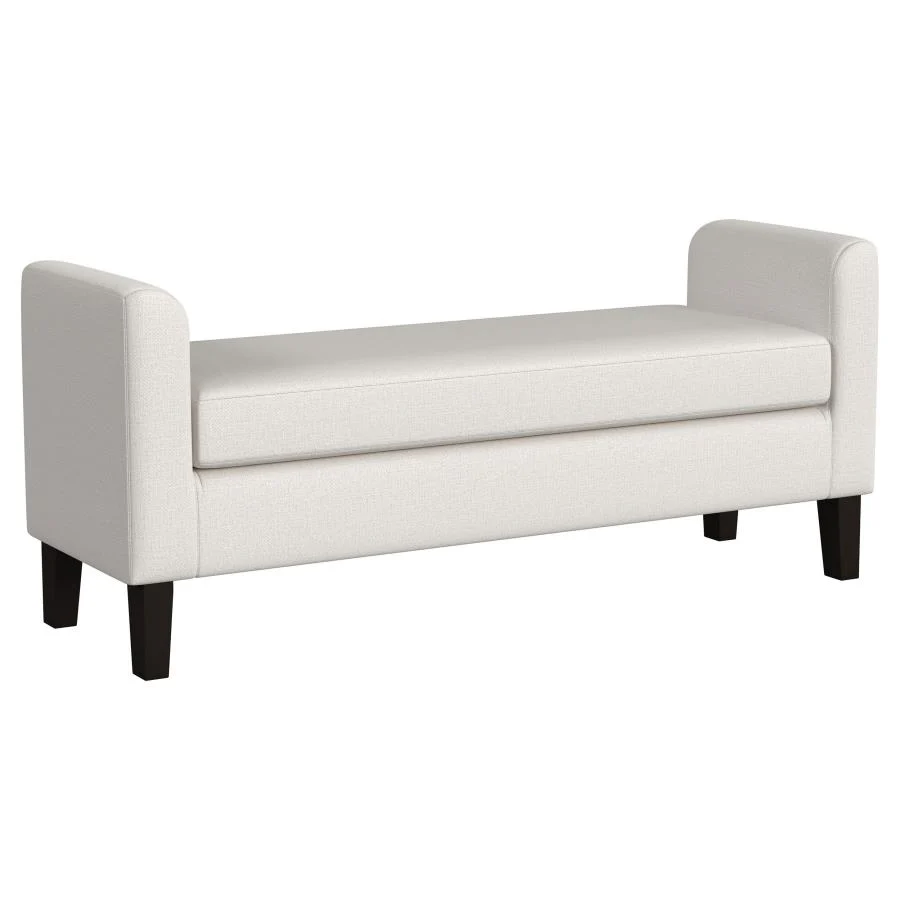 Rex Fabric Upholstered Accent Bench with Armrests Vanilla - Image 8