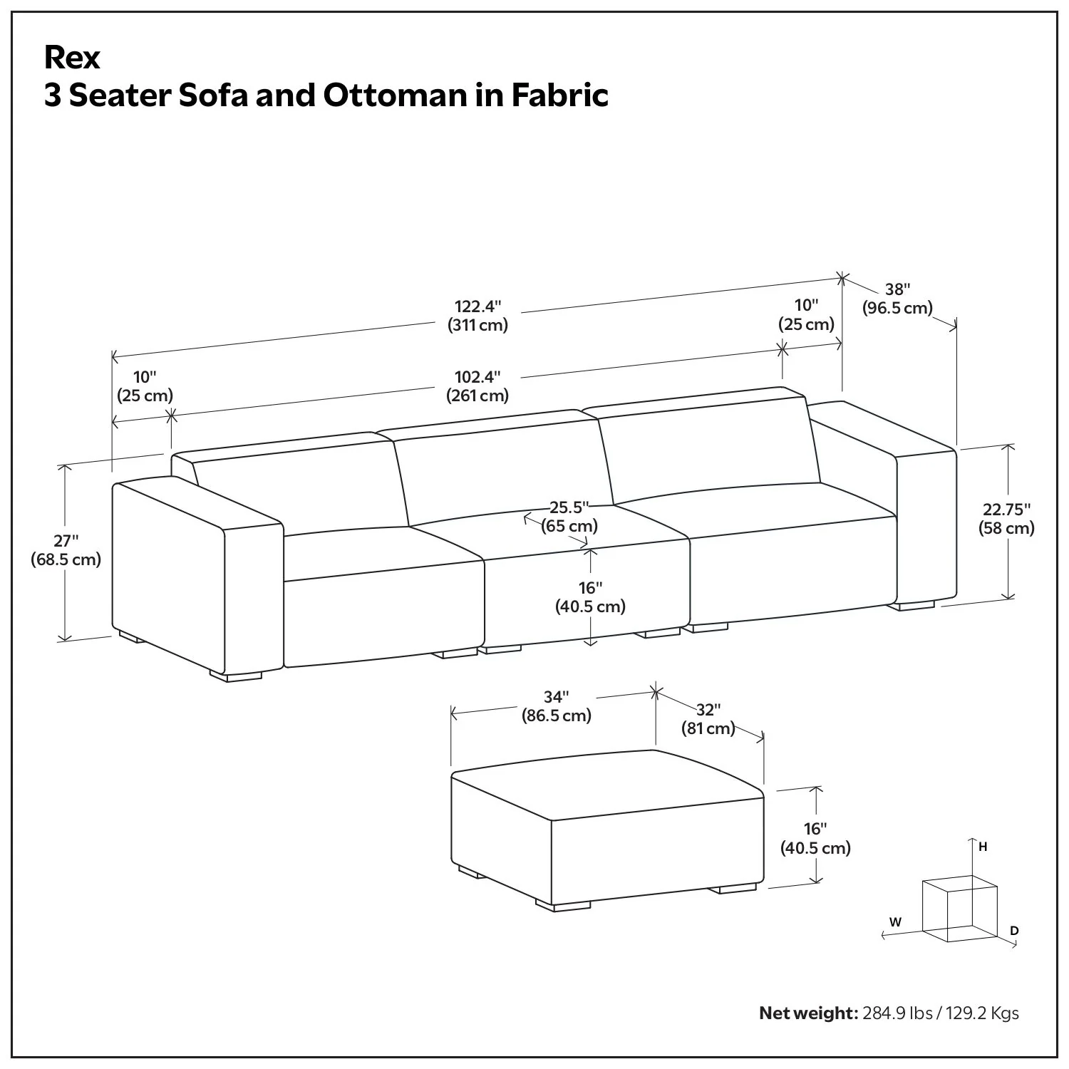 Rex - Handcrafted Sectional Sofa And Ottoman - Image 38