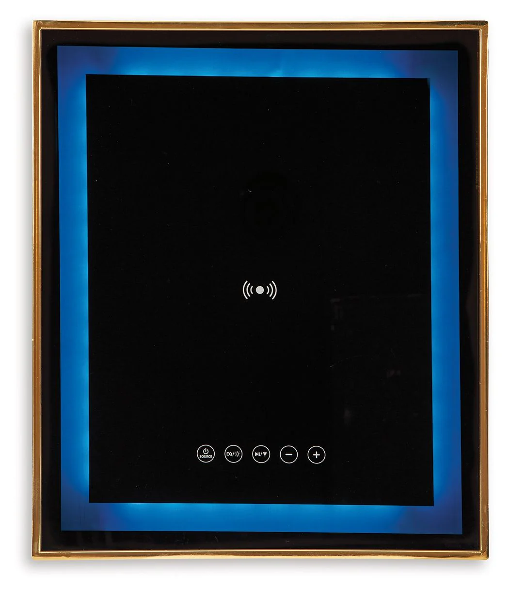 Rexwell - Accent Table With Speaker - Black / Gold Finish - Image 8