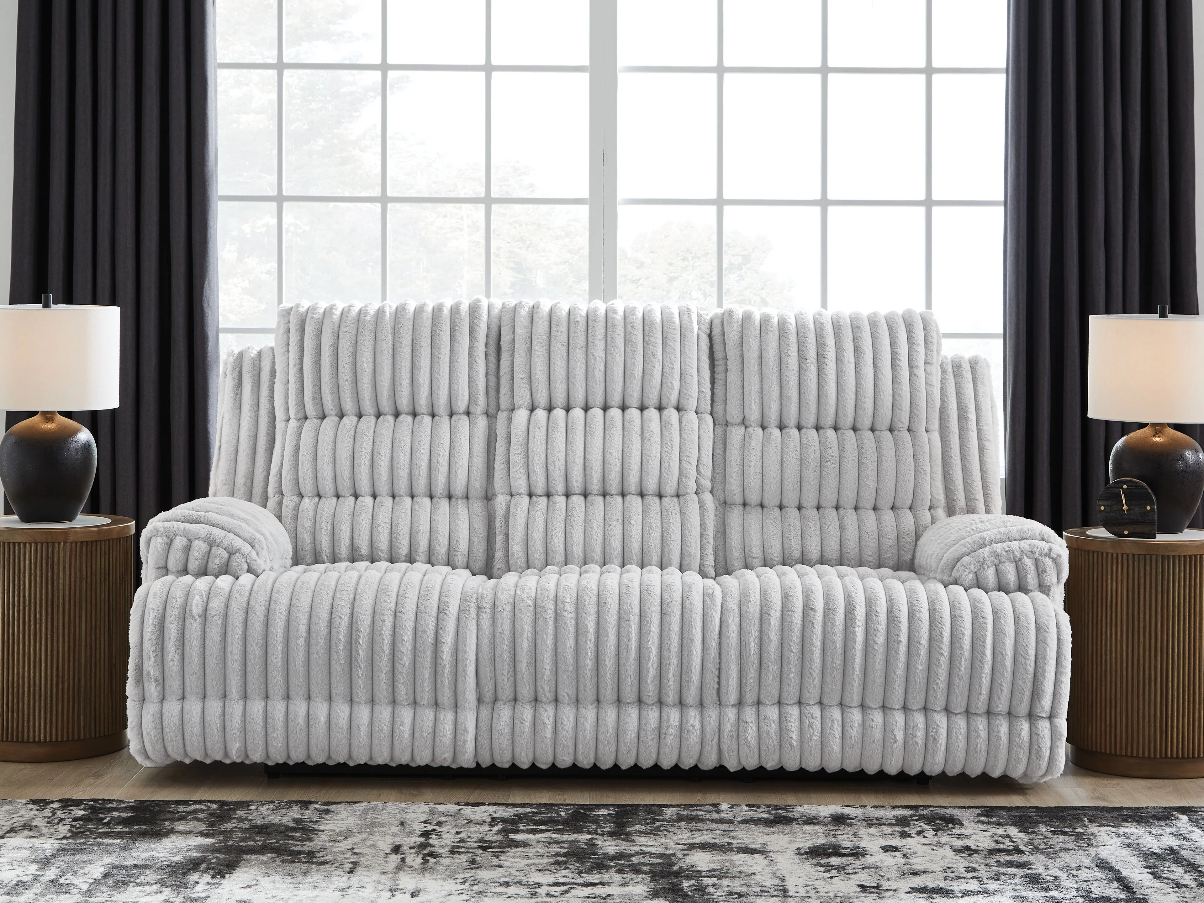 Rhines Falls - Reclining Power Sofa With Drop Down Table - Alloy - Image 4