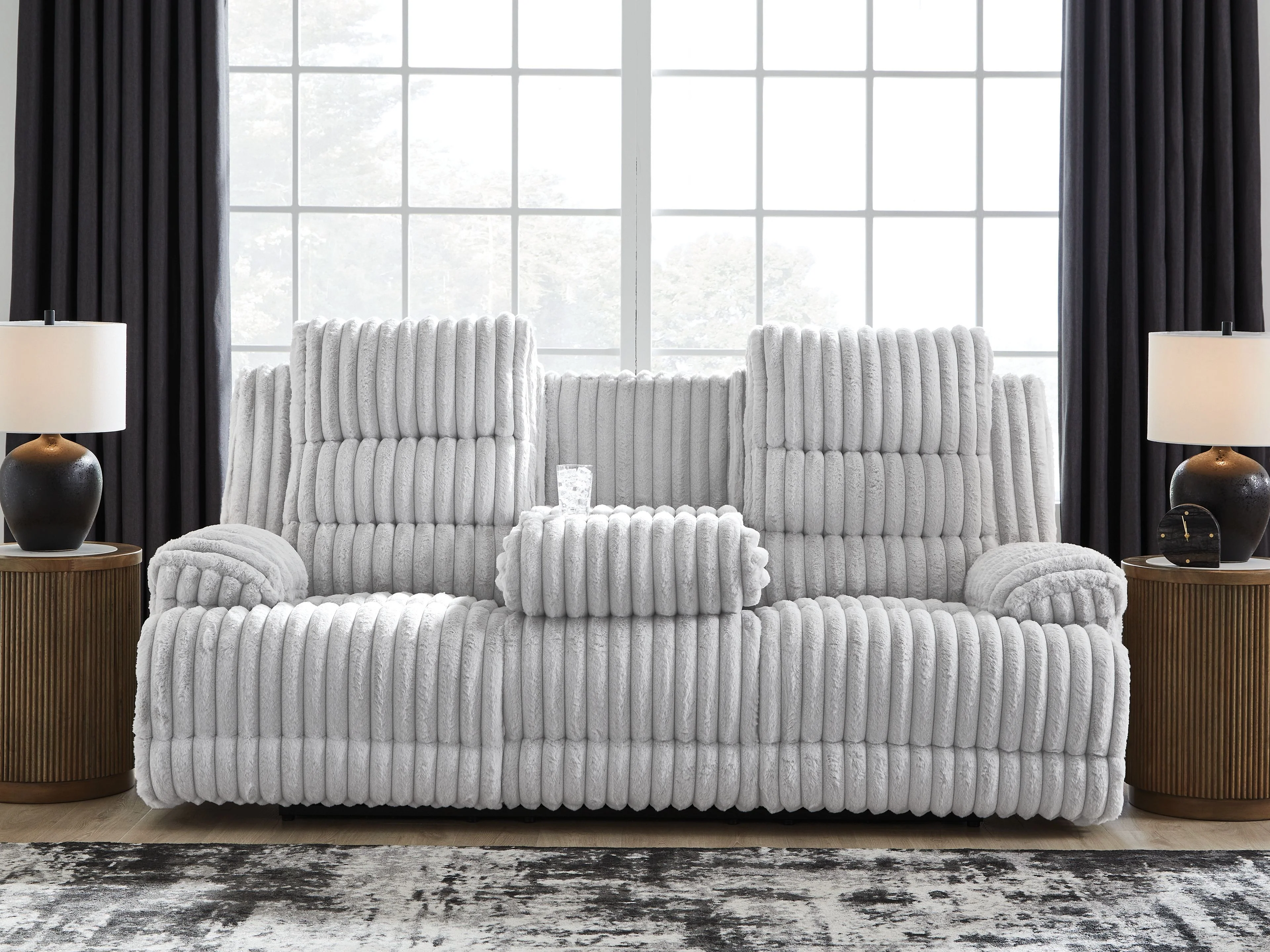 Rhines Falls - Reclining Power Sofa With Drop Down Table - Alloy - Image 5