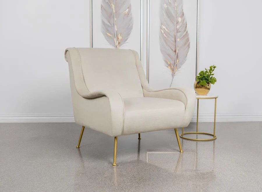 Ricci - Upholstered Saddle Arm Accent Chair - Image 3