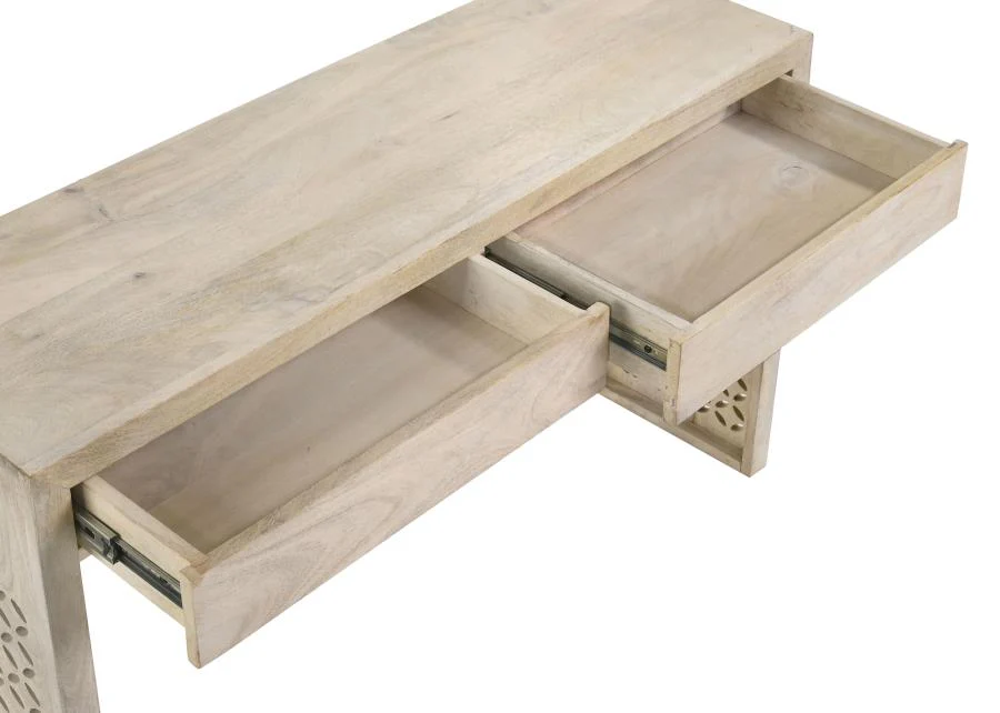 Rickman - 2-Drawer Wood Entryway Console Table - White Washed - Image 10